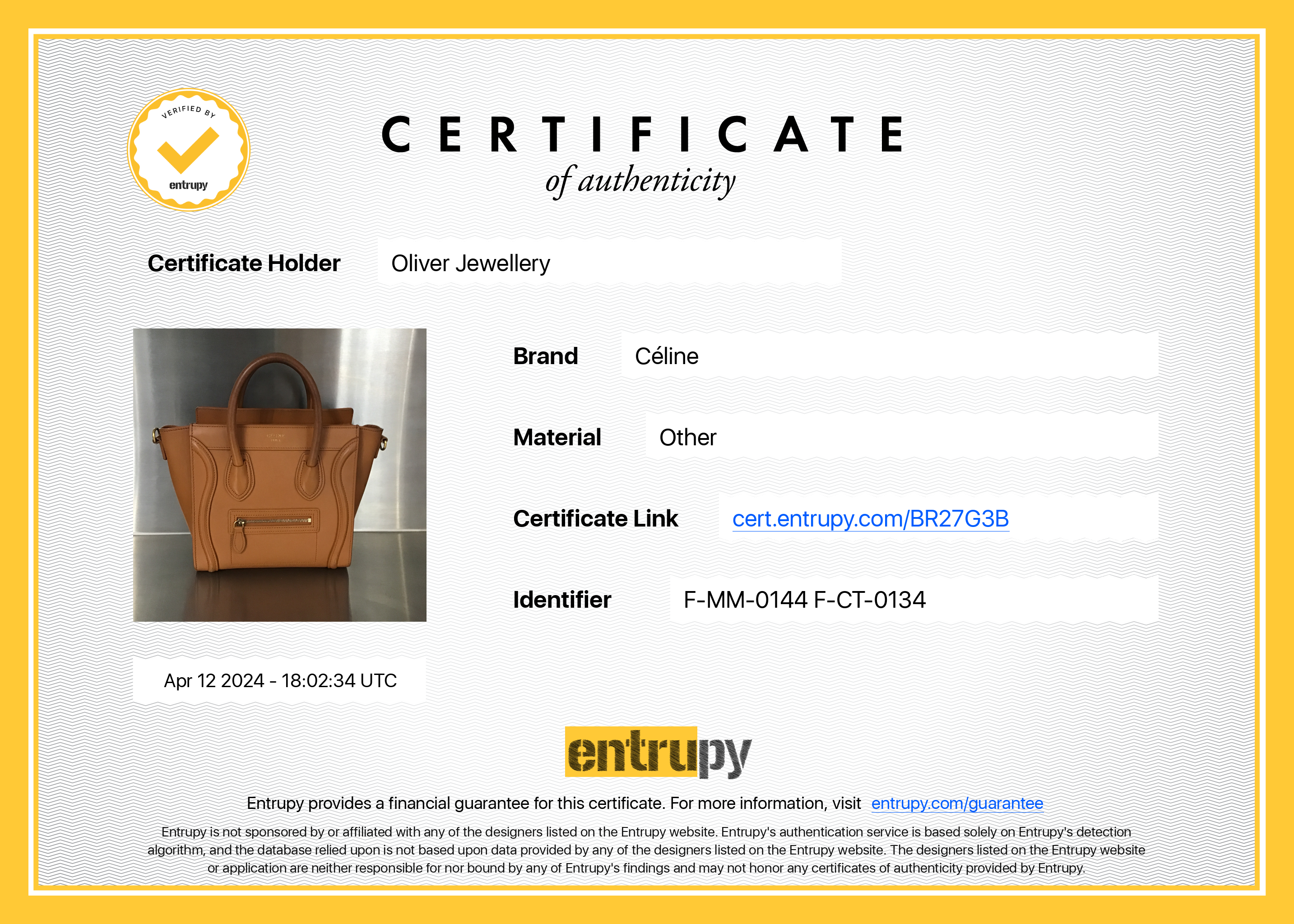 Celine Terracotta Smooth Calfskin Leather Nano Luggage Tote w/ Strap