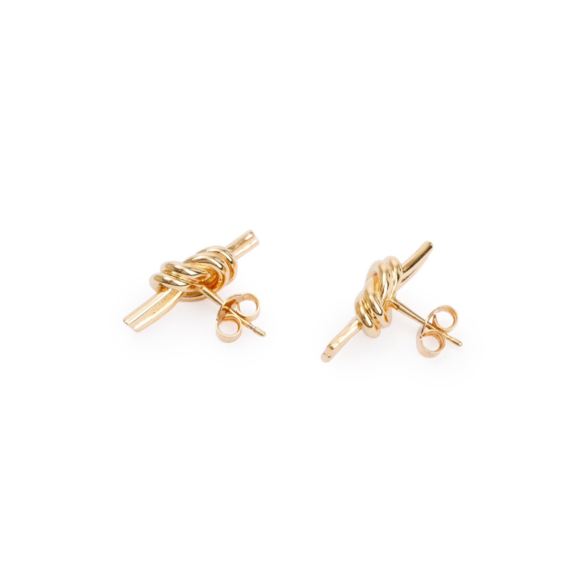 Celine Vintage Gold Plated Knot Earrings w/ Box