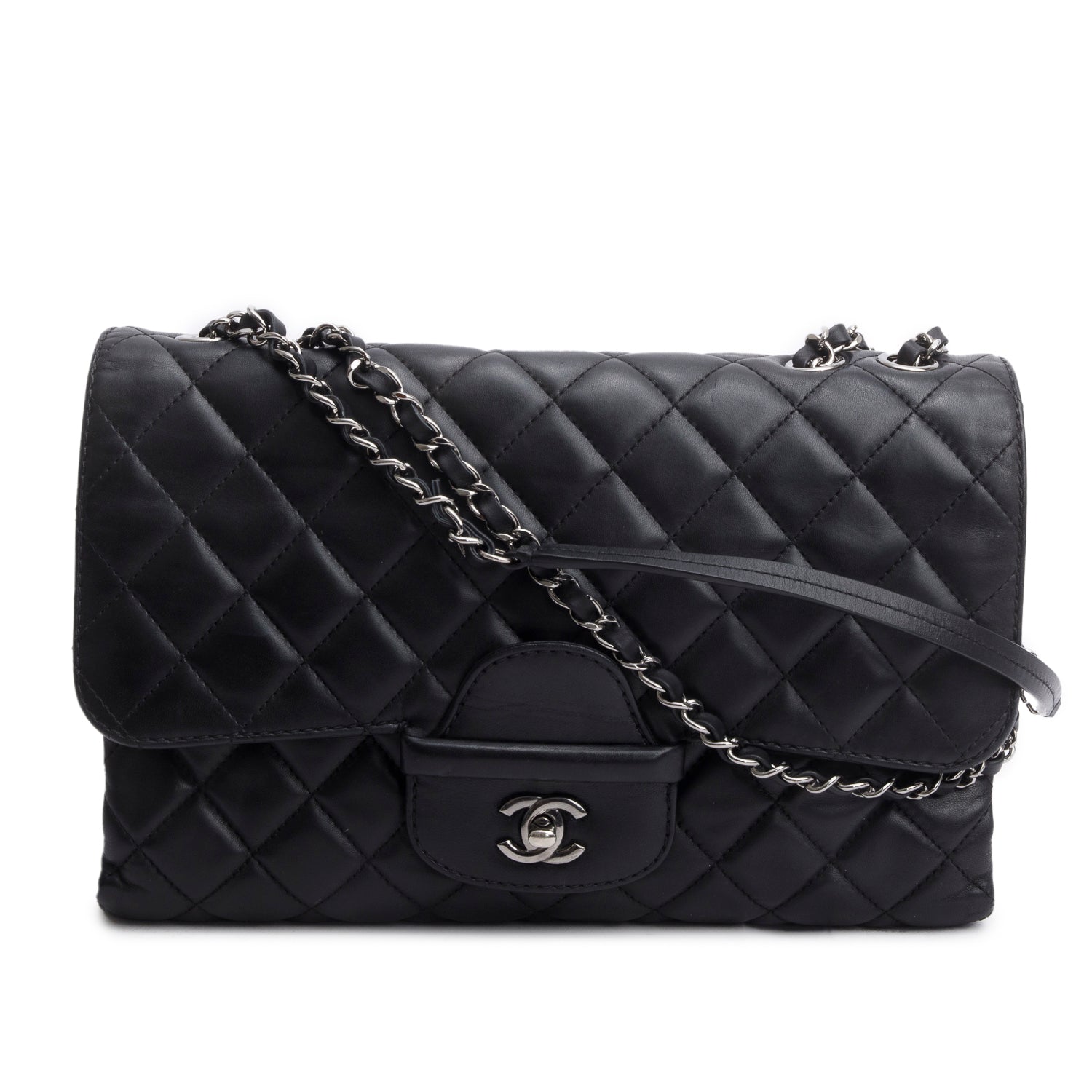 Chanel Black Quilted Lambskin Leather Coco Loop Flap Bag