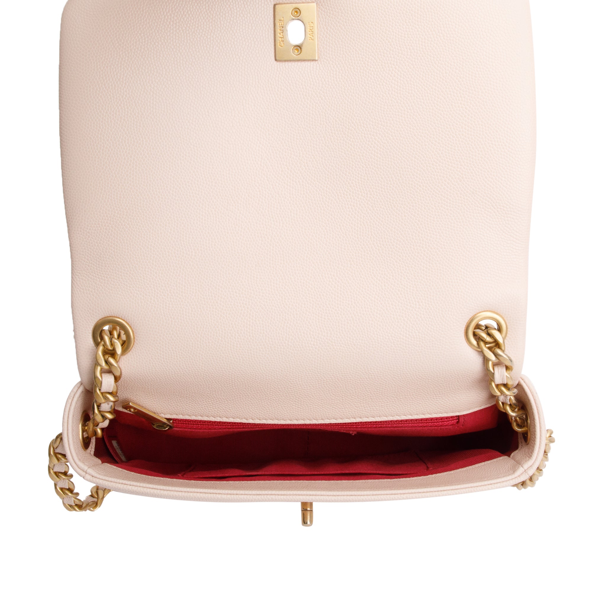 Chanel 2020 Beige Quilted Caviar Leather Small Fashion Therapy Full Flap Bag w/ Box, Receipt & Authenticity Card