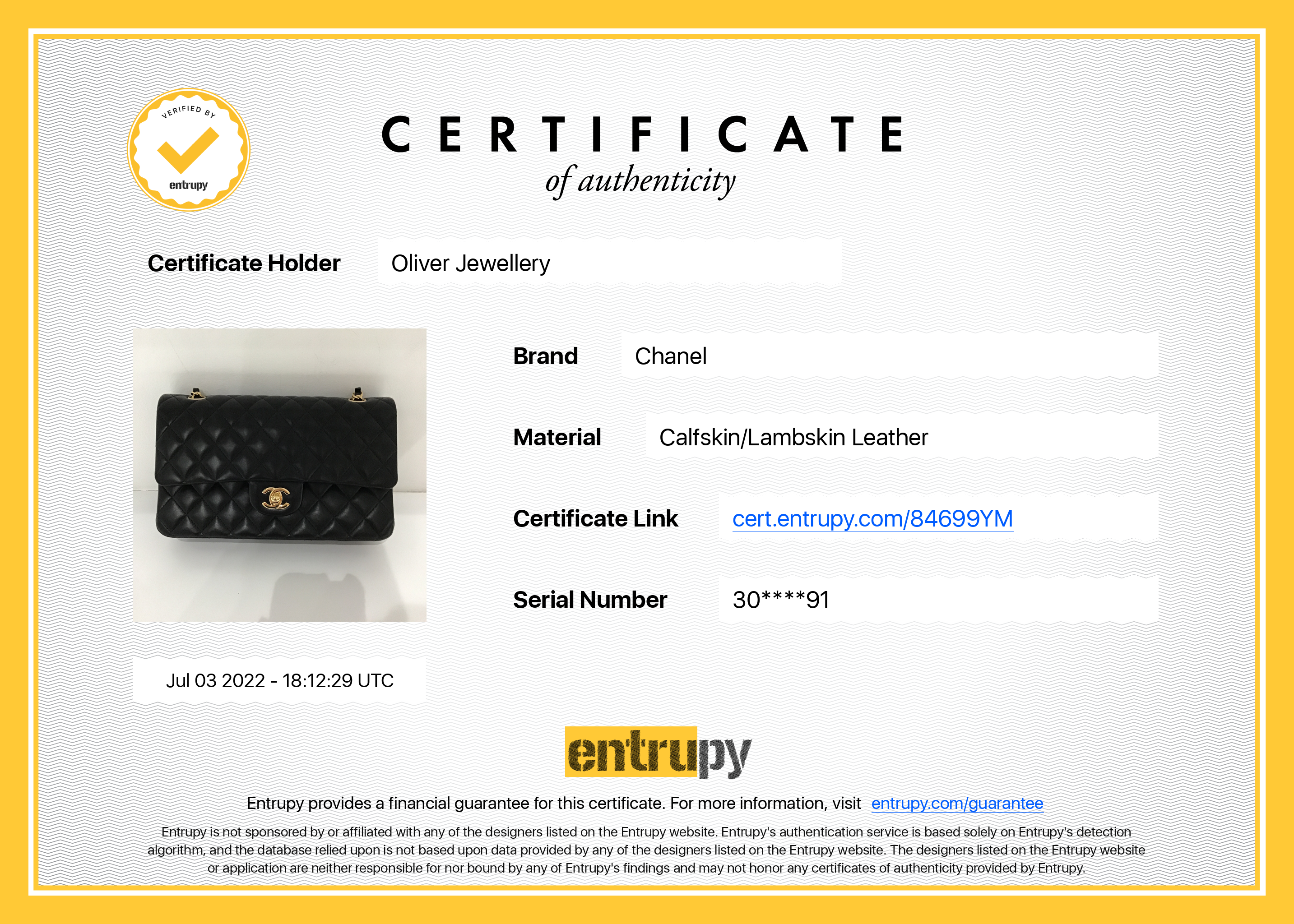 Chanel 2020 Black Lambskin Medium Classic Double Flap Bag