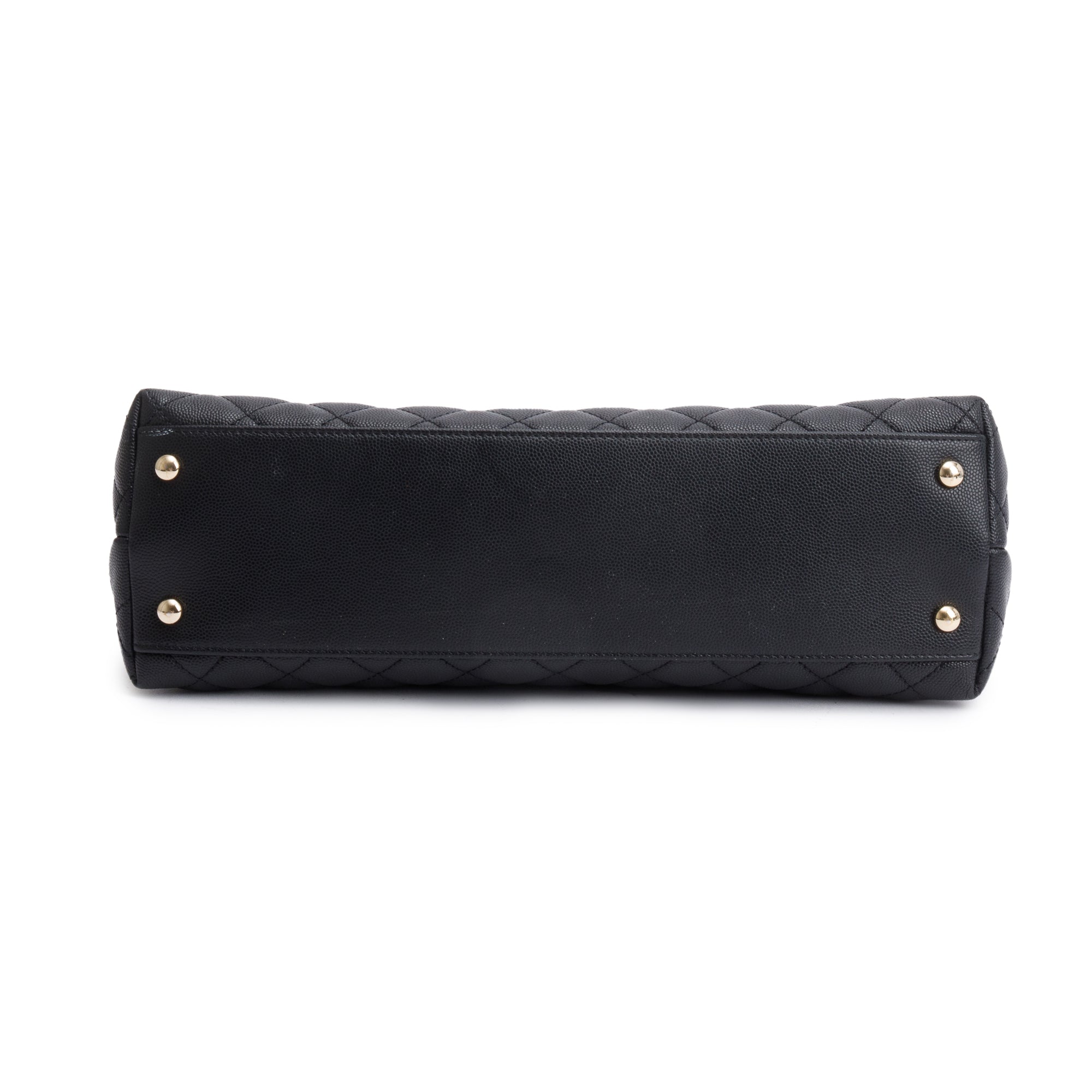 Chanel 2020 Black Quilted Caviar Leather Maxi Top Handle Flap Bag w/ Strap