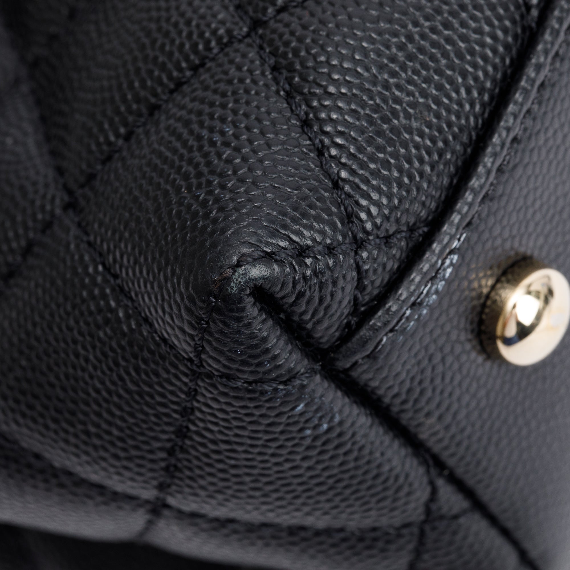 Chanel 2020 Black Quilted Caviar Leather Maxi Top Handle Flap Bag w/ Strap