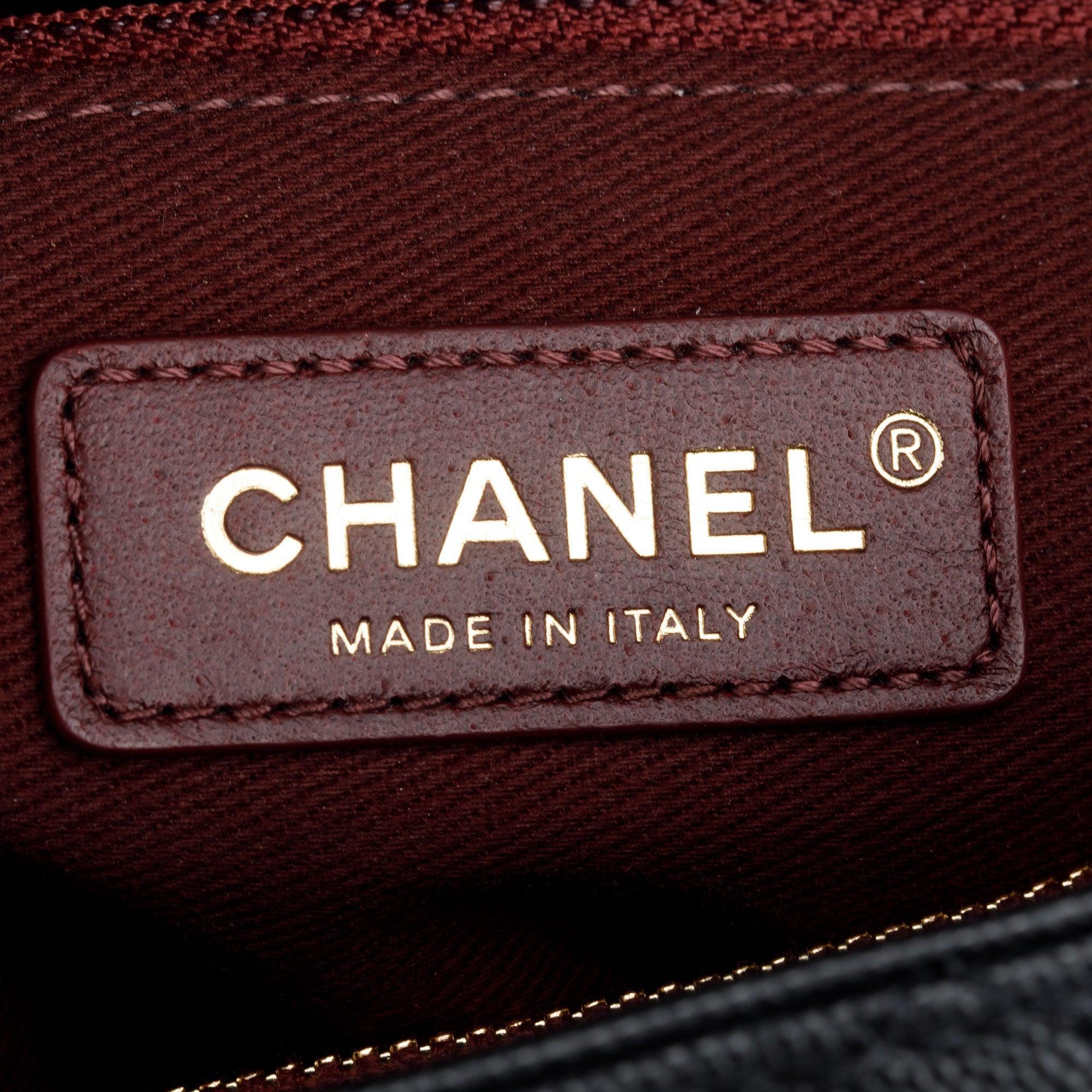 Chanel 2020 Black Quilted Caviar Leather Maxi Top Handle Flap Bag w/ Strap