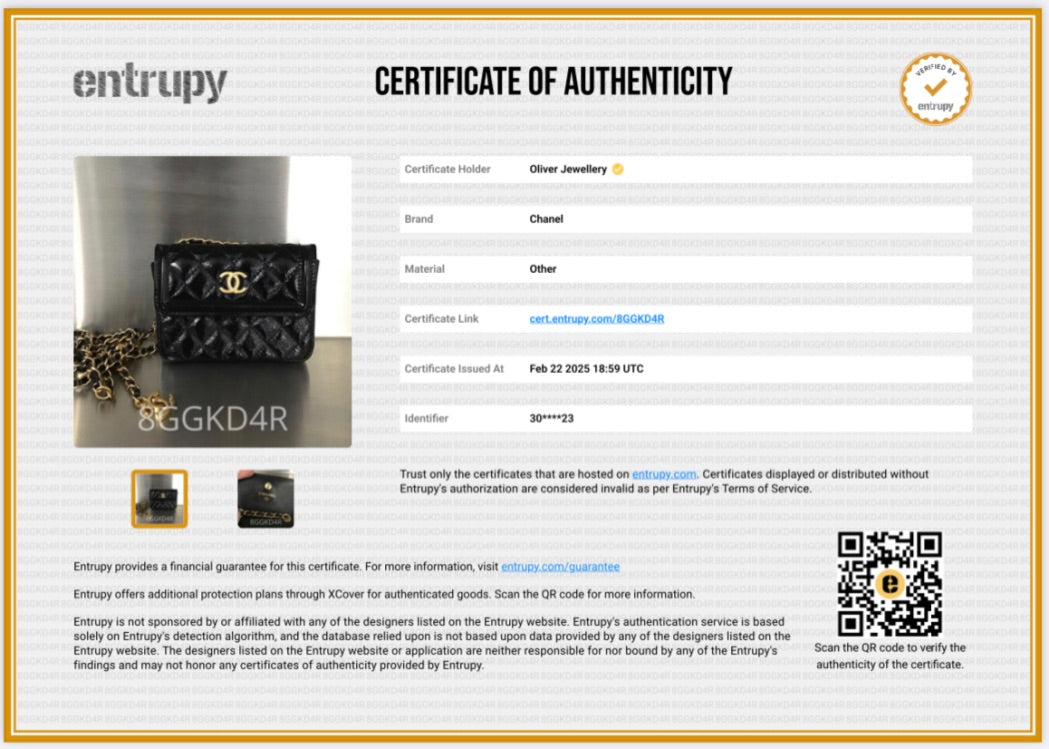 Chanel 2020 Black Quilted Shiny Aged Calfskin Leather Mini Chain Belt Bag w/ Authenticity Card