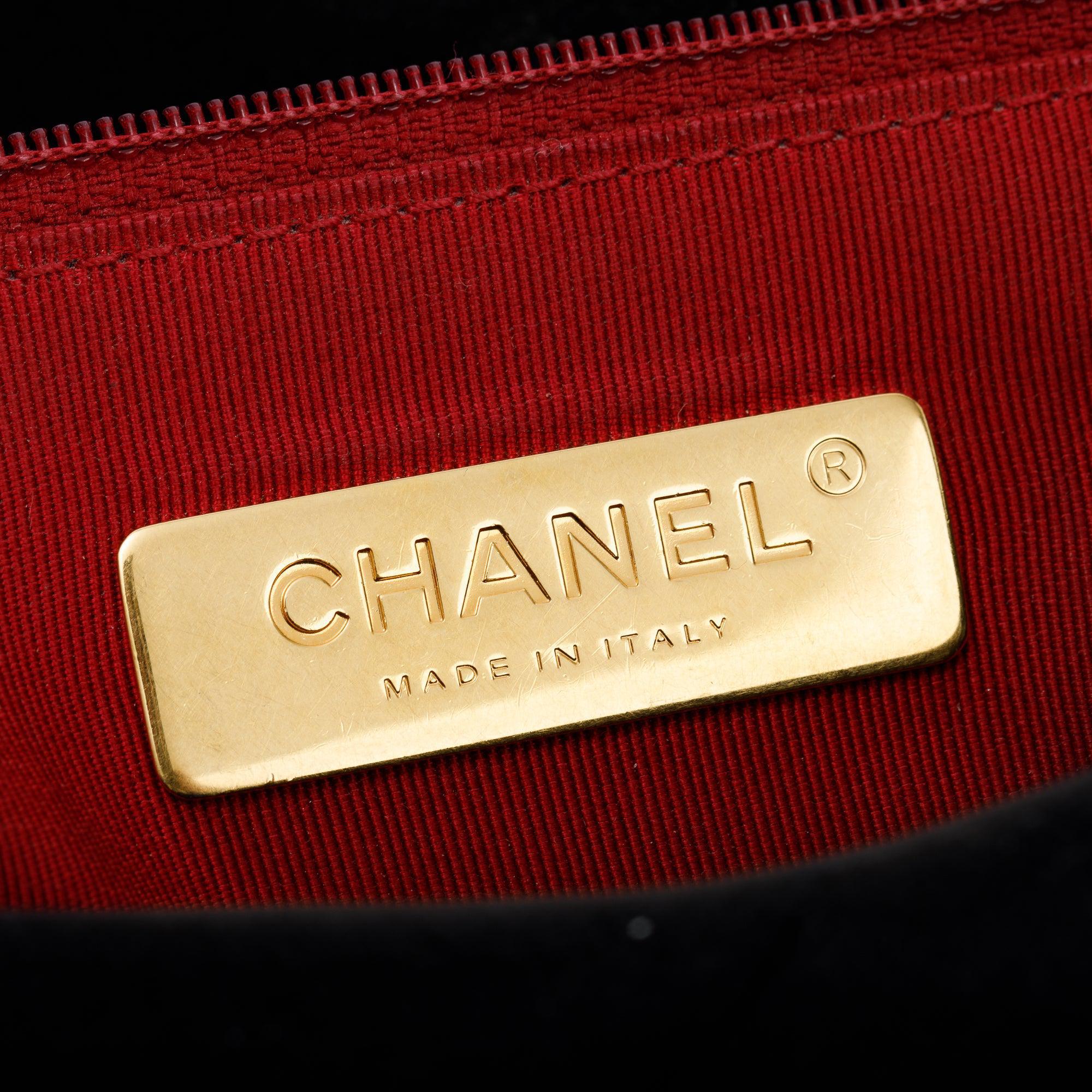 Chanel 2020 Black Velvet Medium 19 Flap Bag w/ Box & Authenticity Card