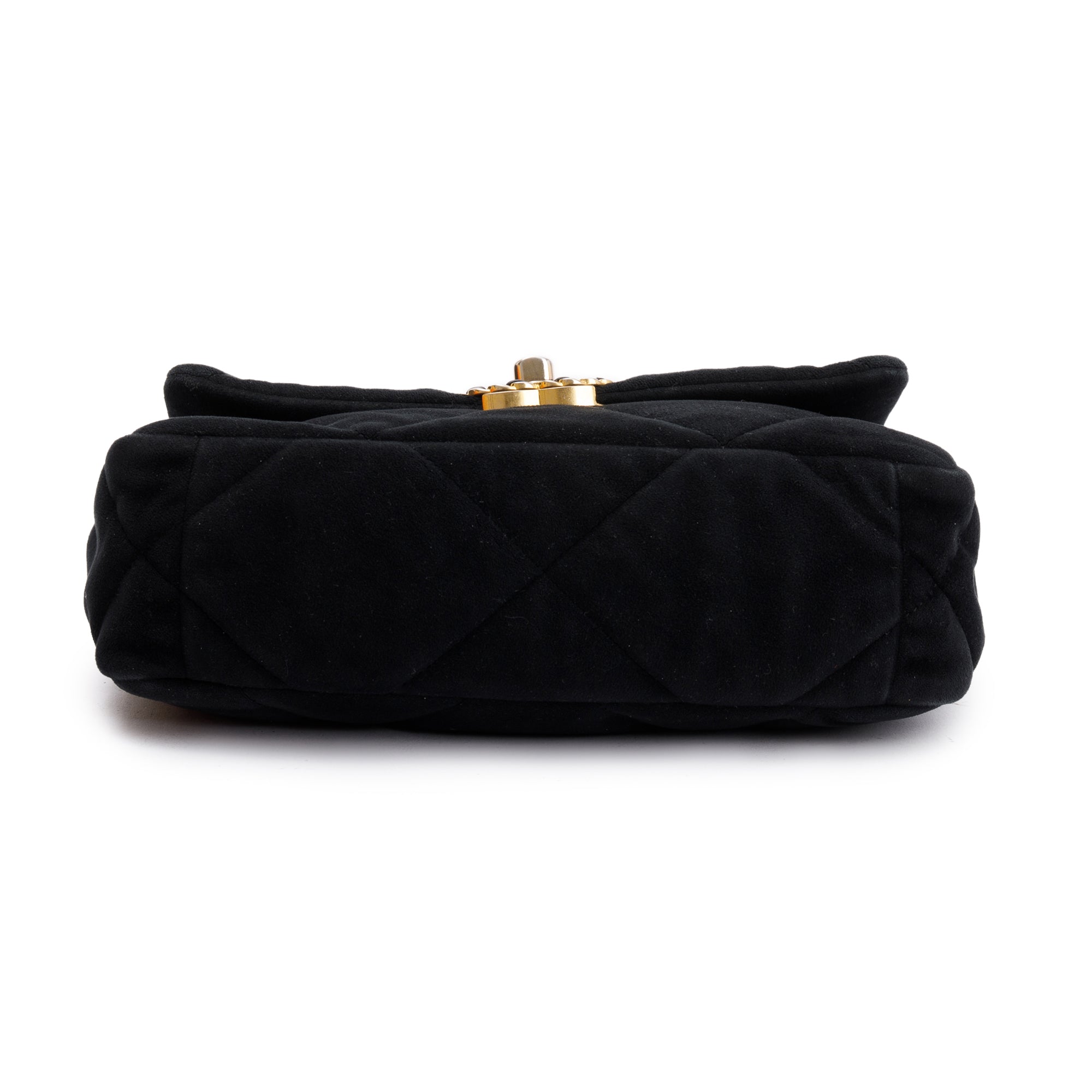 Chanel 2020 Black Velvet Medium 19 Flap Bag w/ Box & Authenticity Card