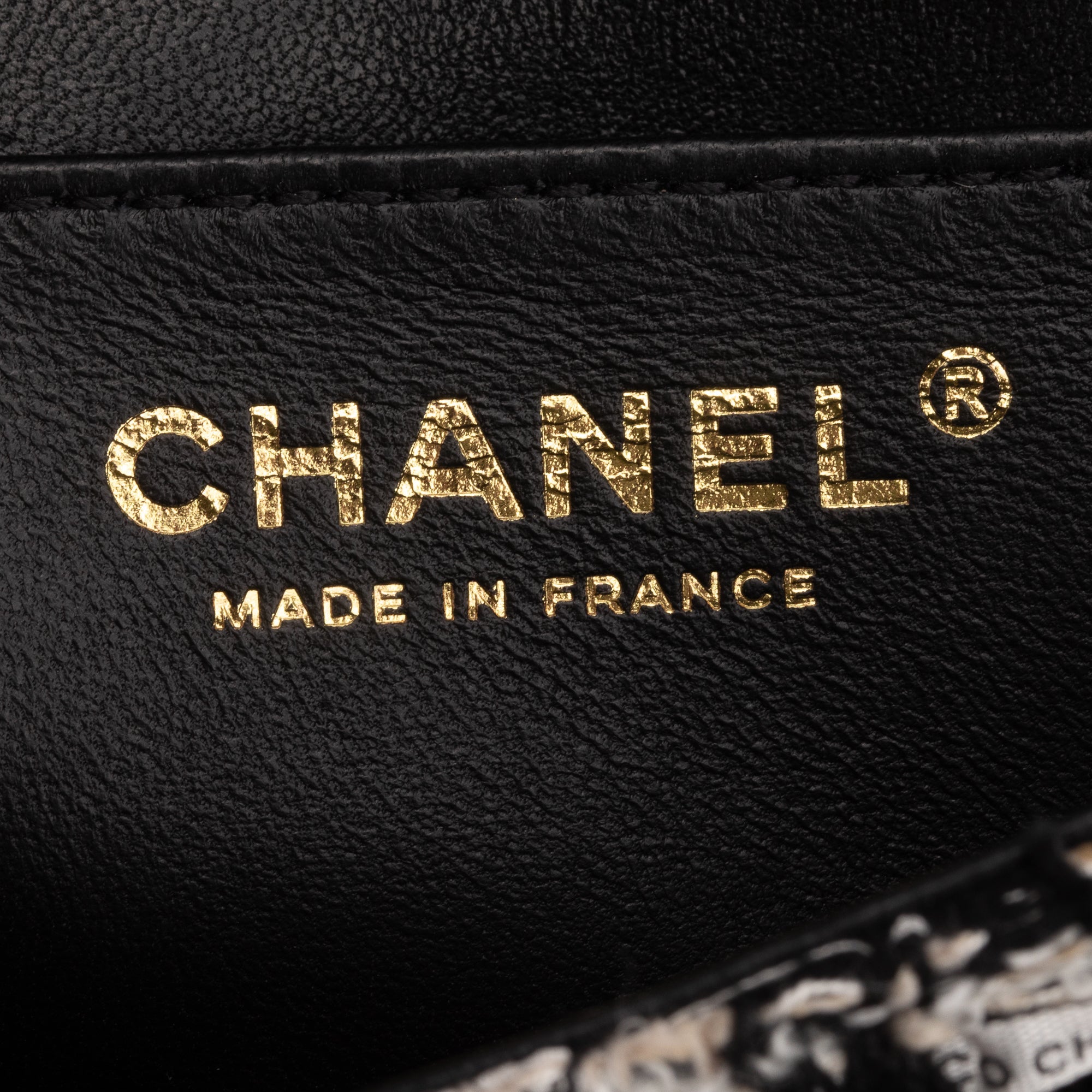 Chanel 2020 Black/White Tweed River Of Pearls Flap Bag w/ Authenticity Card