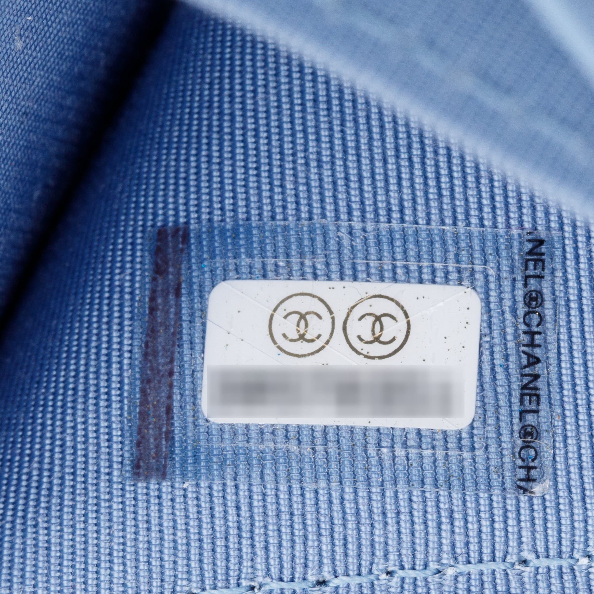 Chanel 2020 Blue Lambskin Quilted Leather Card Holder On Chain w/ Box