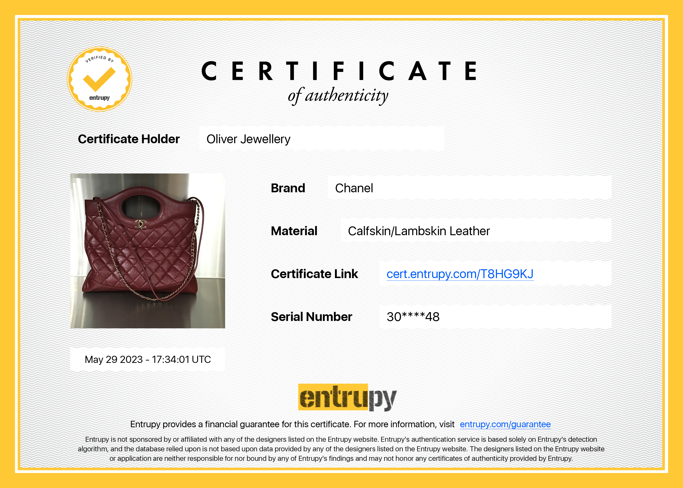 Chanel 2020 Large Quilted 31 Shopping Tote w/ Authenticity Card