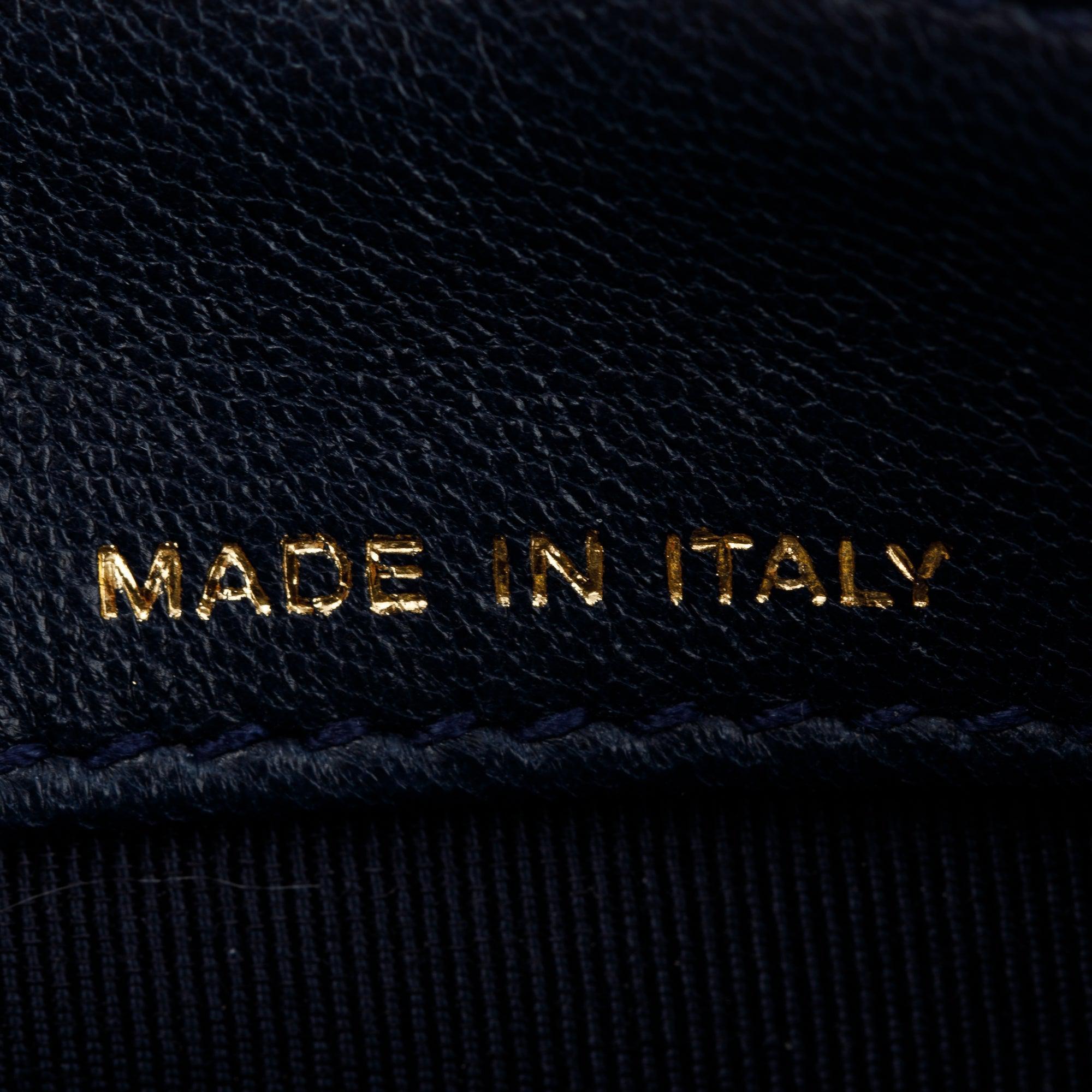 Chanel 2020 Navy Leather Tech Me Out Clutch With Chain