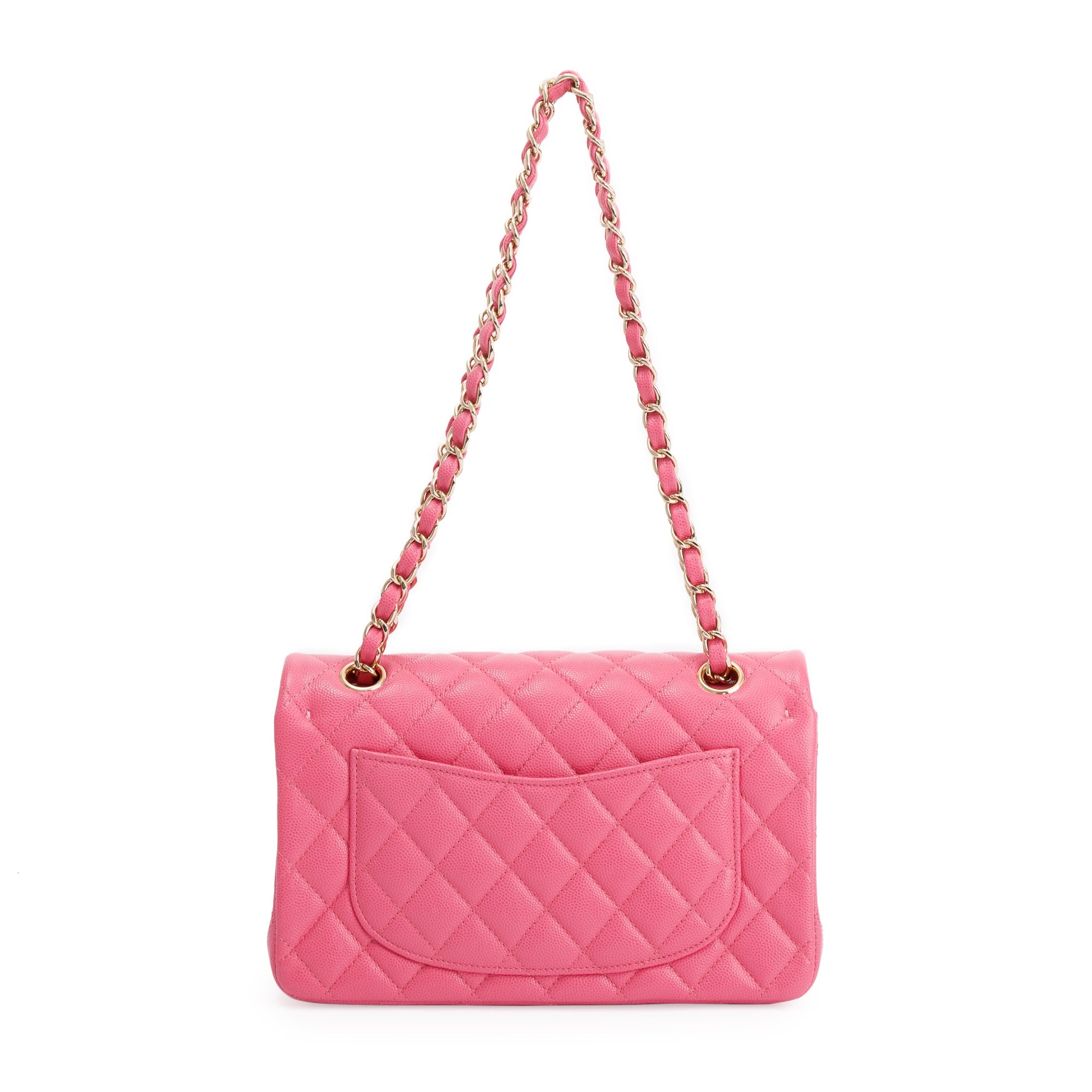 Chanel 2020 Pink Caviar Small Classic Double Flap Bag w/ Box & Authenticity Card