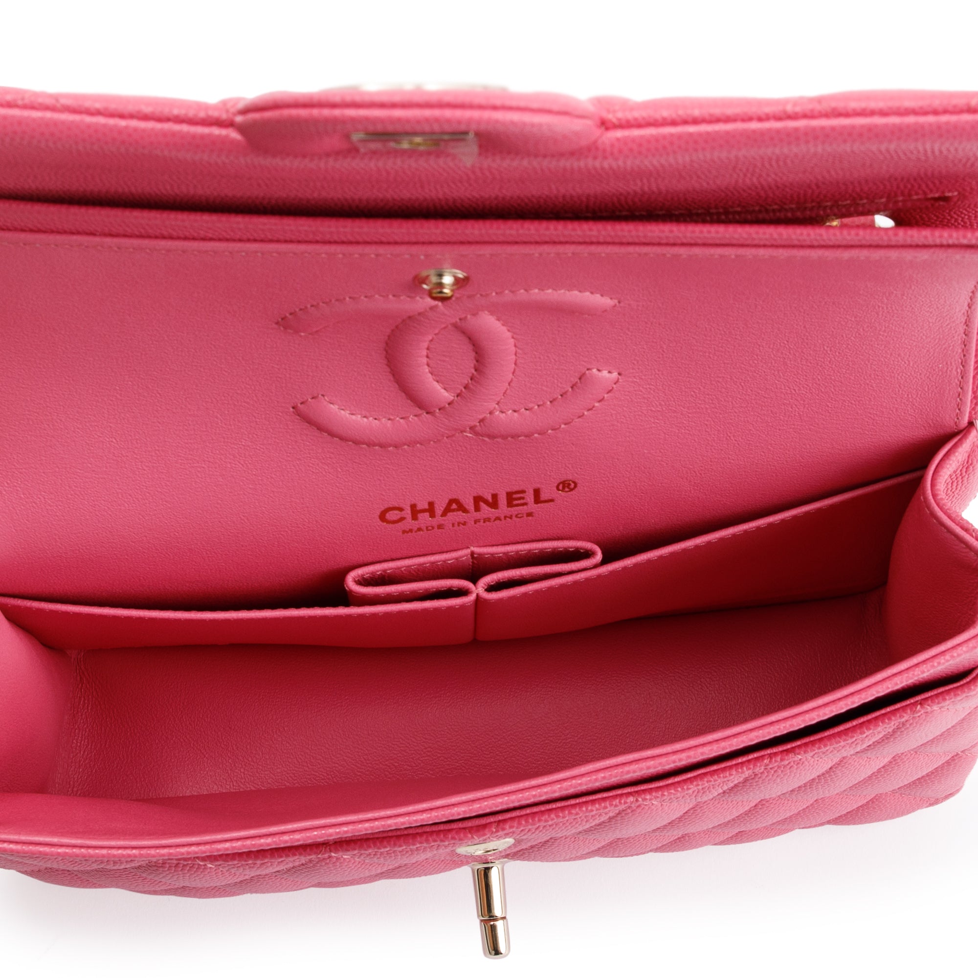 Chanel 2020 Pink Caviar Small Classic Double Flap Bag w/ Box & Authenticity Card