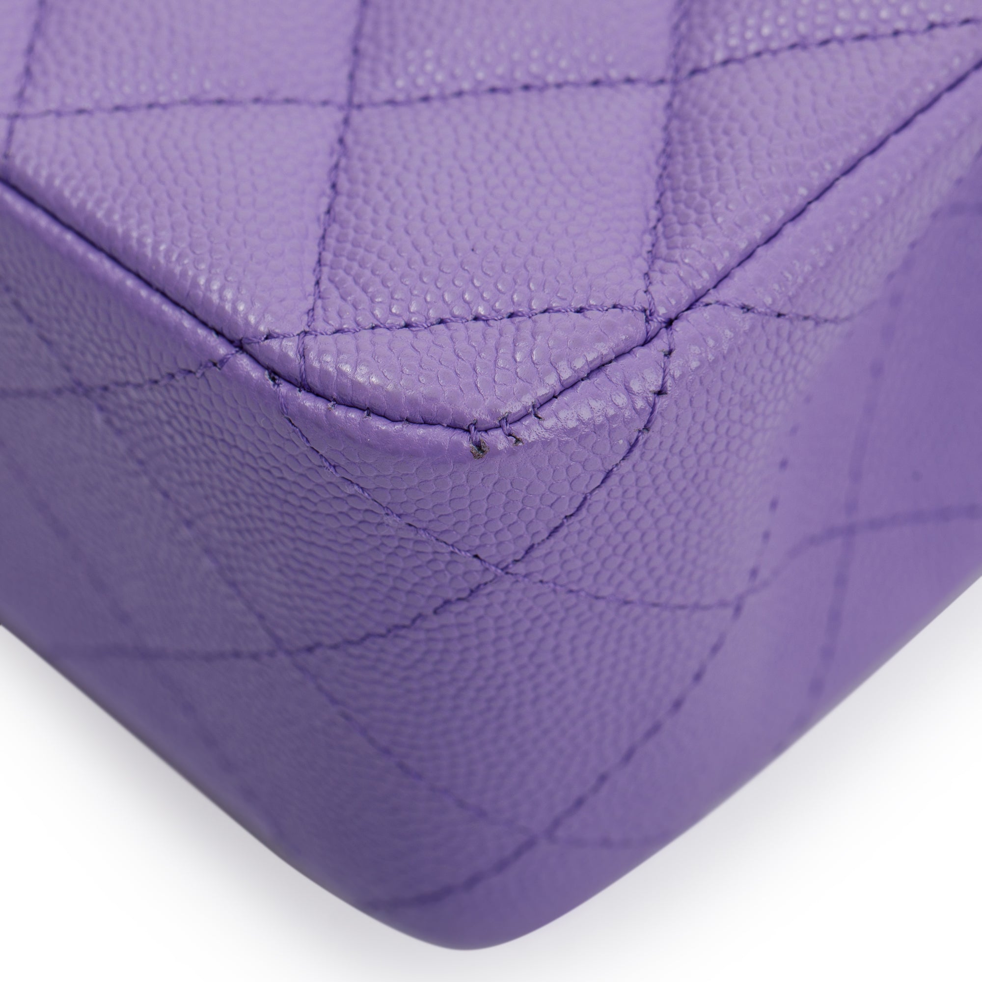 Chanel 2020 Purple Caviar Classic Medium Double Flap Bag w/ Authenticity Card