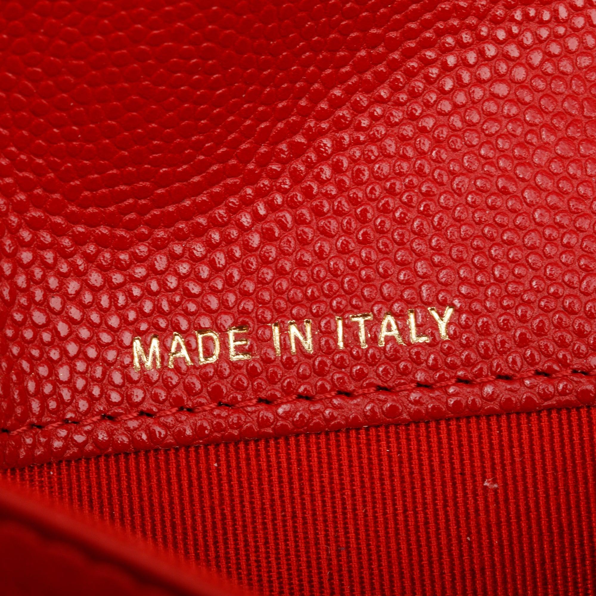 Chanel 2020 Red Caviar Leather Medium Classic Flap Wallet w/ Box & Authenticity Card