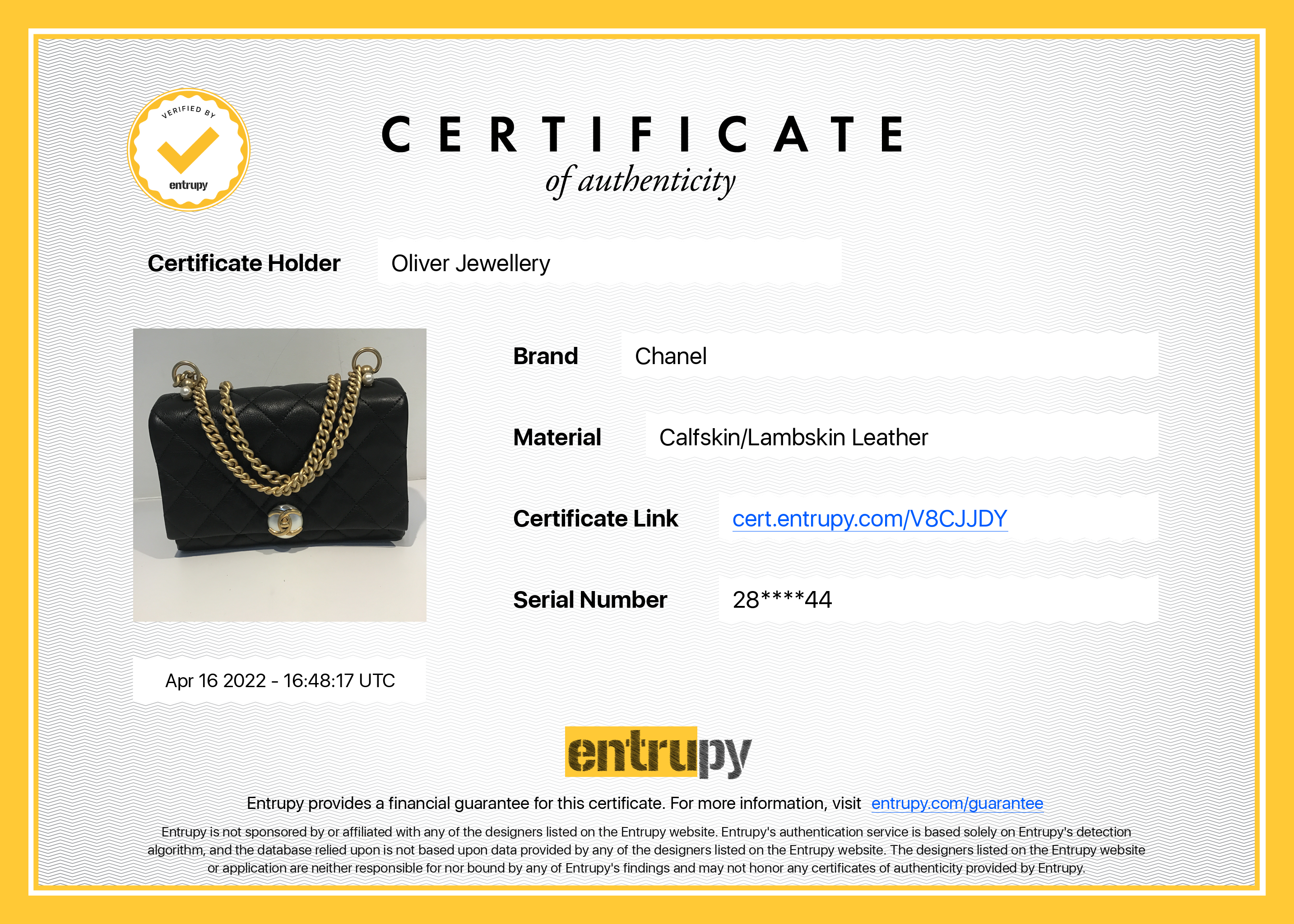 Chanel 2020 Small CC Pearl Accordion Flap Bag w/ Box, Receipt & Authenticity Card