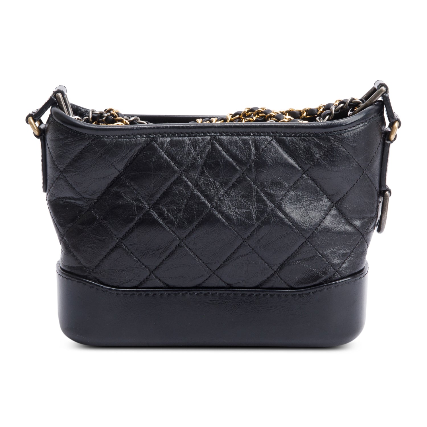 Chanel 2021 Black Aged Calfskin Leather Small Gabrielle Hobo w/ Box, Receipt & Authenticity Card