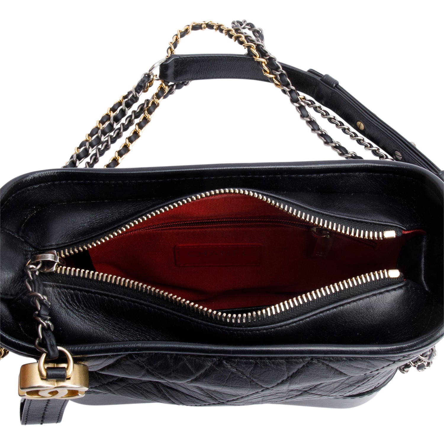 Chanel 2021 Black Aged Calfskin Leather Small Gabrielle Hobo w/ Box, Receipt & Authenticity Card