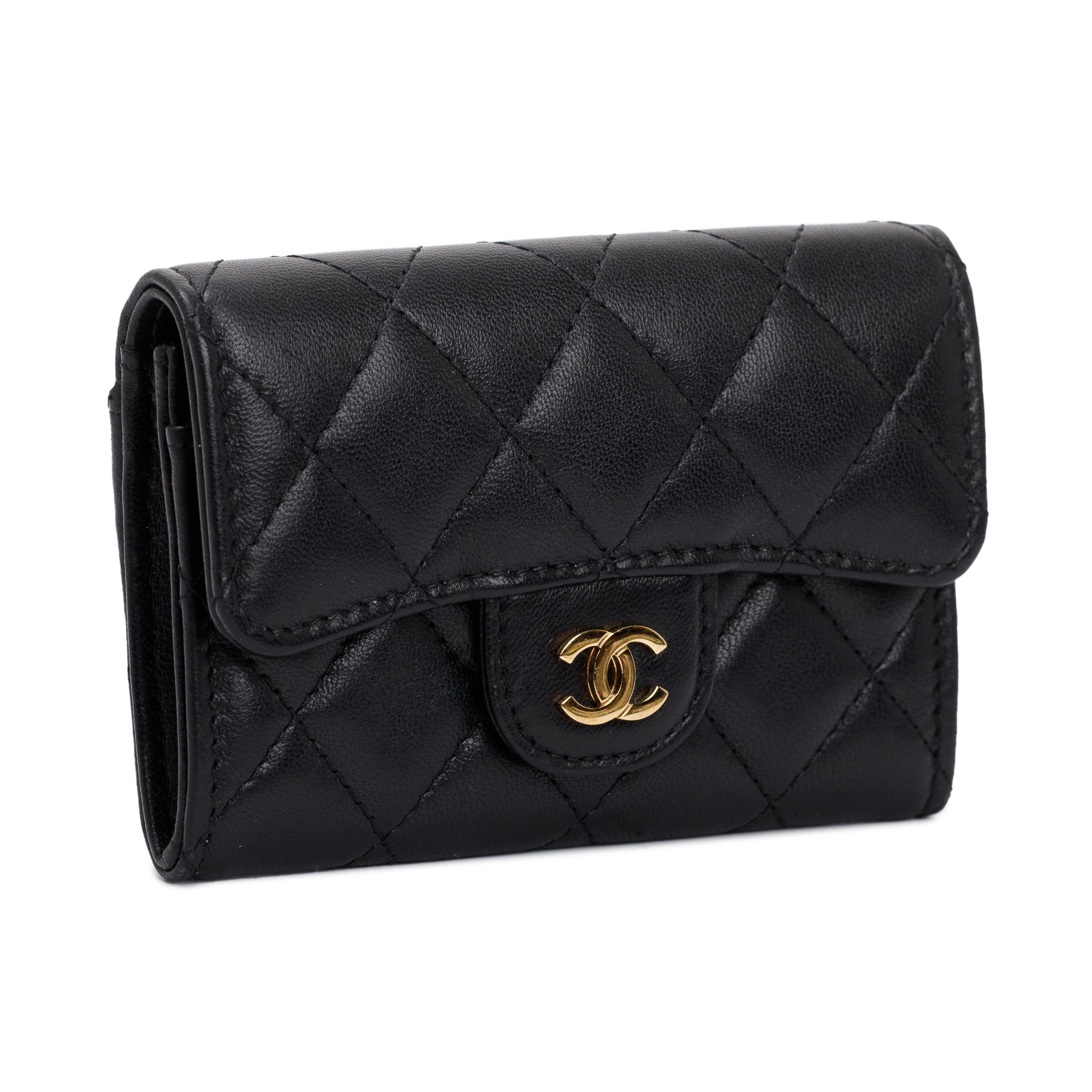 Chanel 2021 Black Caviar Leather Classic Flap Card Holder w/ Authenticity Card