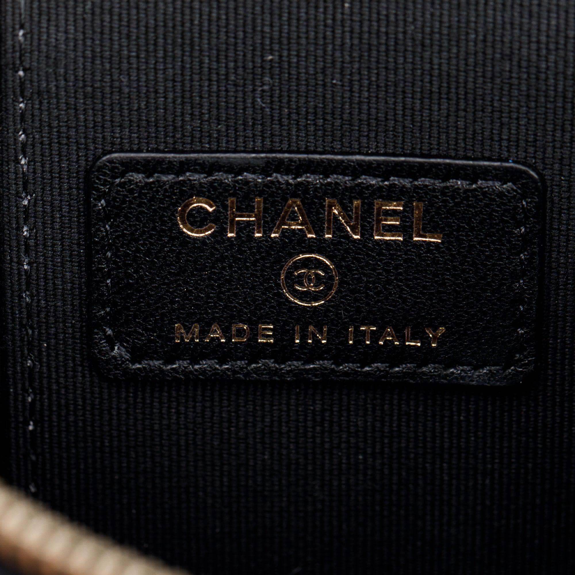 Chanel 2021 Black Lambskin Leather Mini Vanity Case w/ Box & Authenticity Card