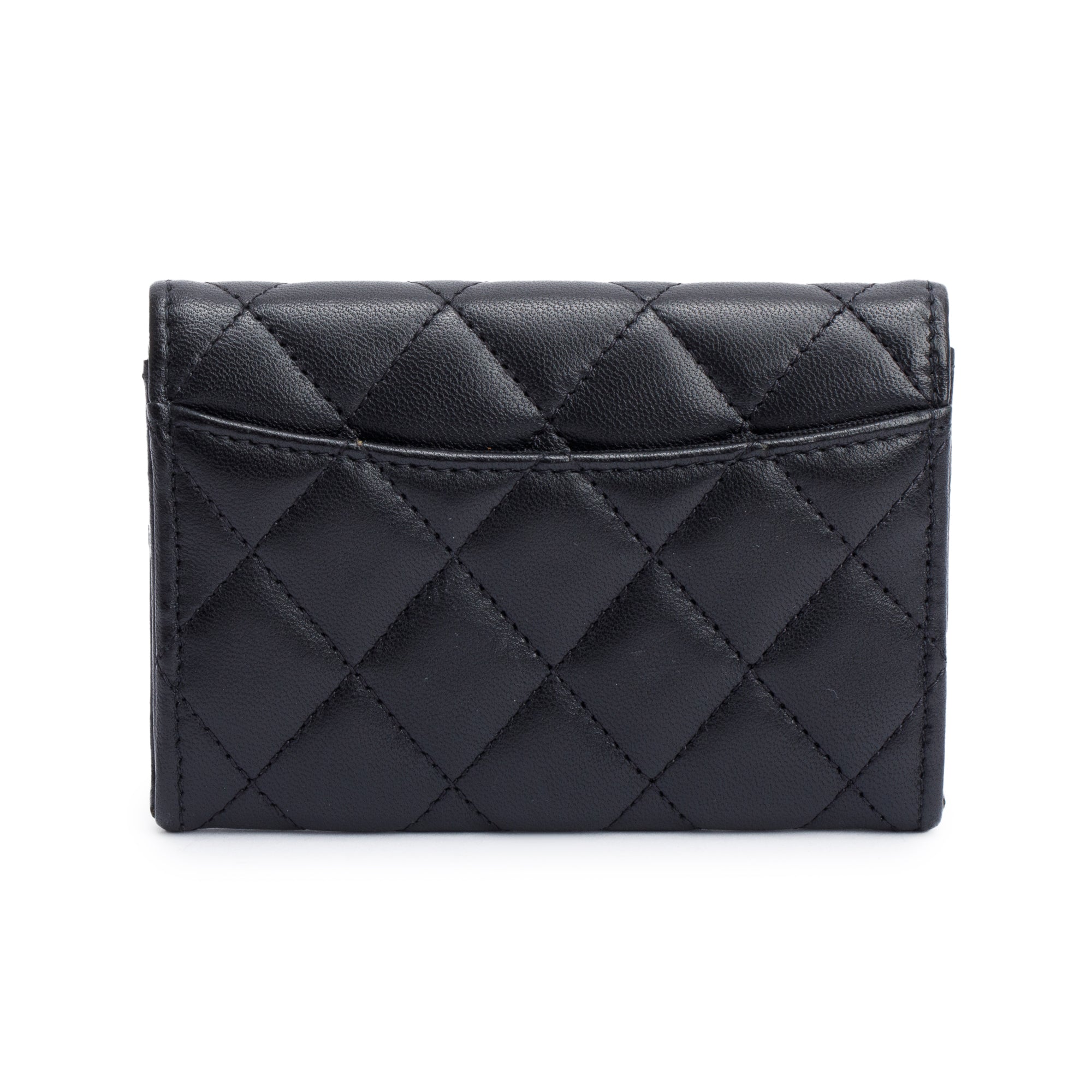 Chanel 2021 Black Quilted Lambskin Leather Classic Flap Card Holder w/ Box, Receipt & Authenticity Card