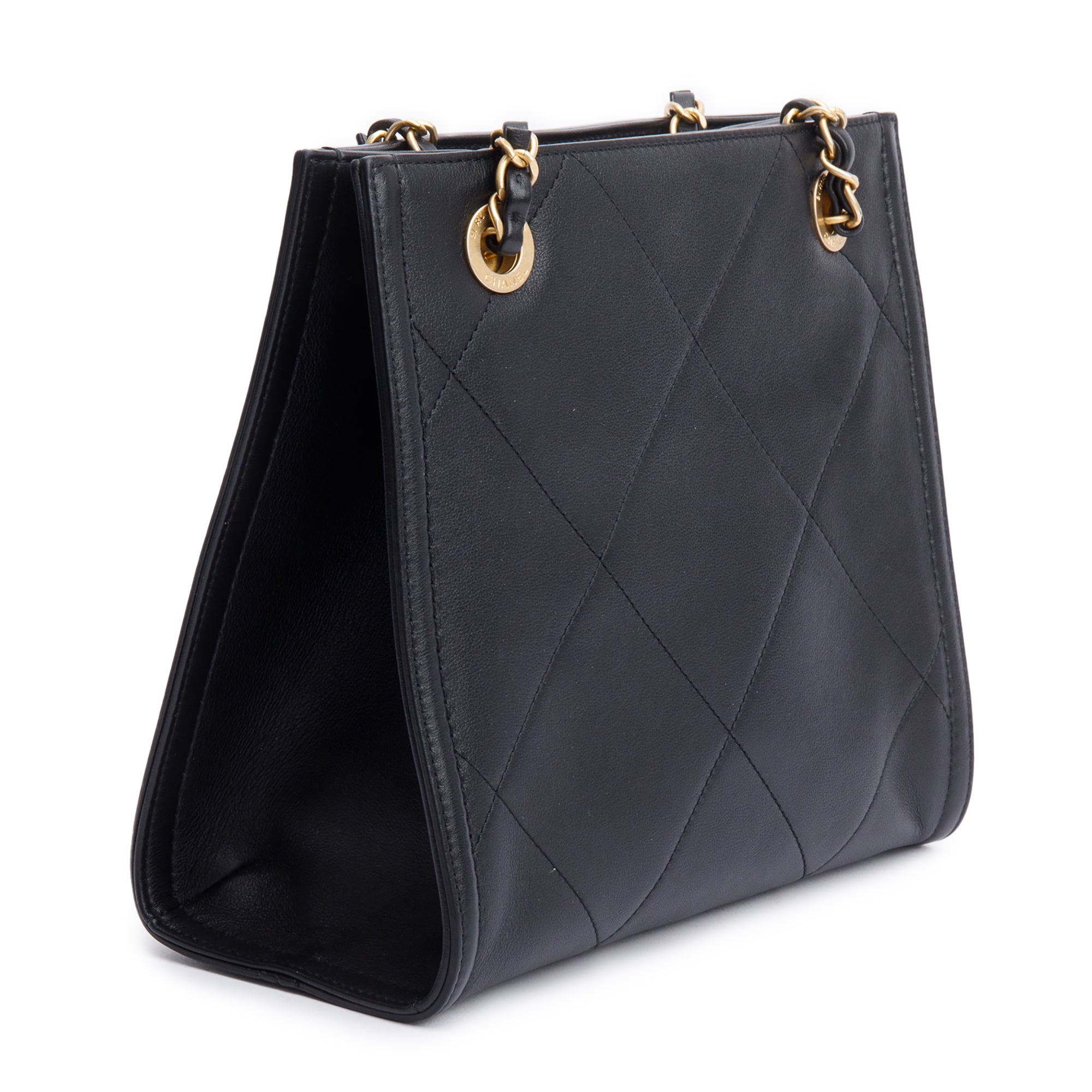 Chanel 2021 Black Quilted Matelasse Mini Shopper Tote w/ Box