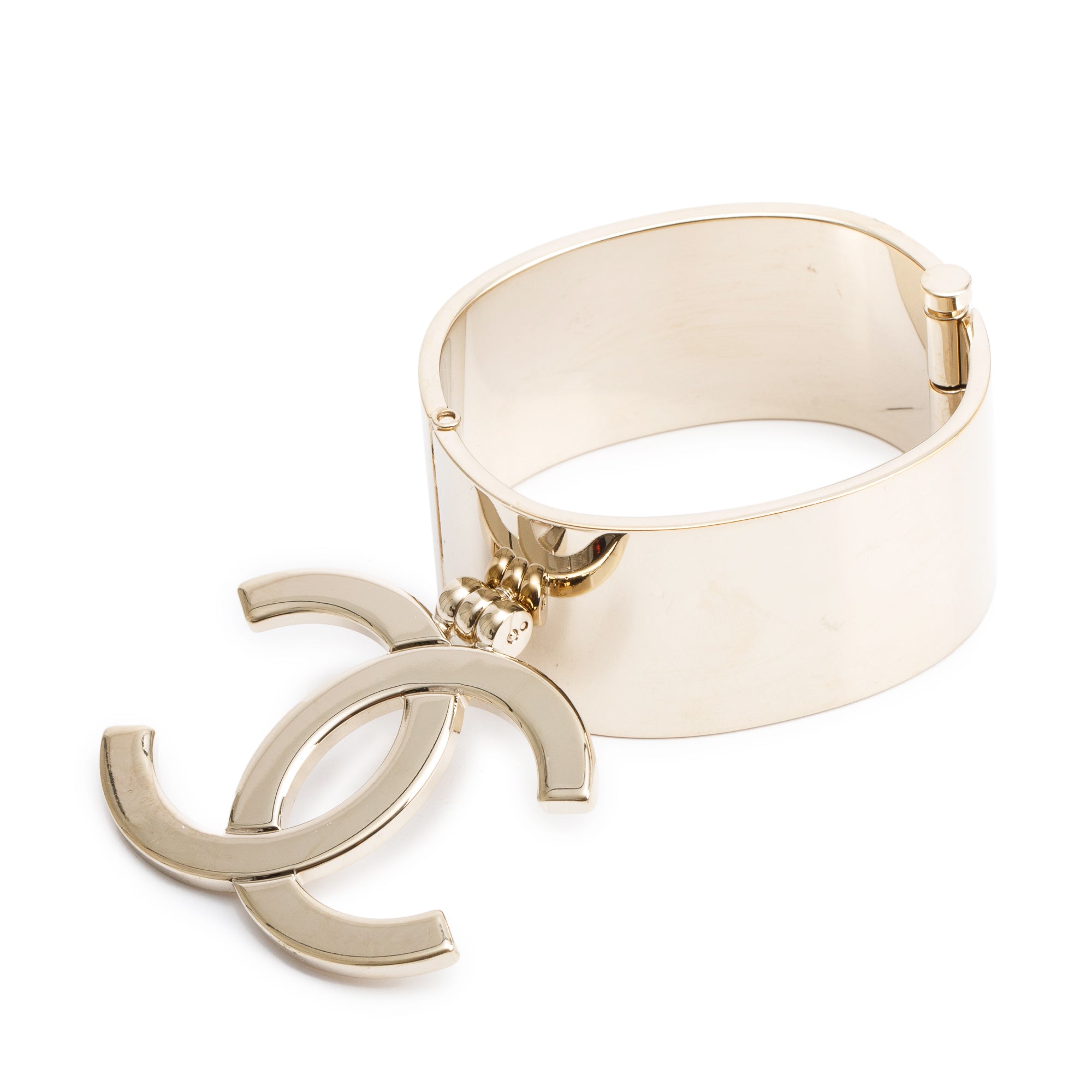 Chanel 2021 Gold Plated CC Hinged Bracelet