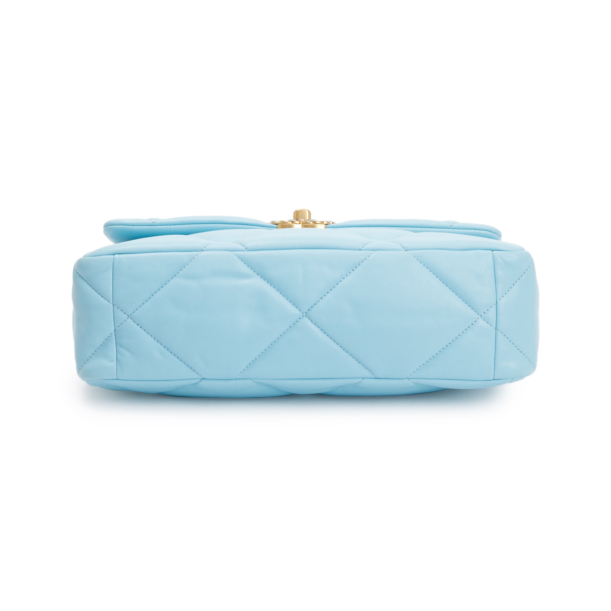 Chanel 2021 Light Blue Lambskin Leather Large 19 Flap Bag w/ Box, Receipt & Authenticity Card