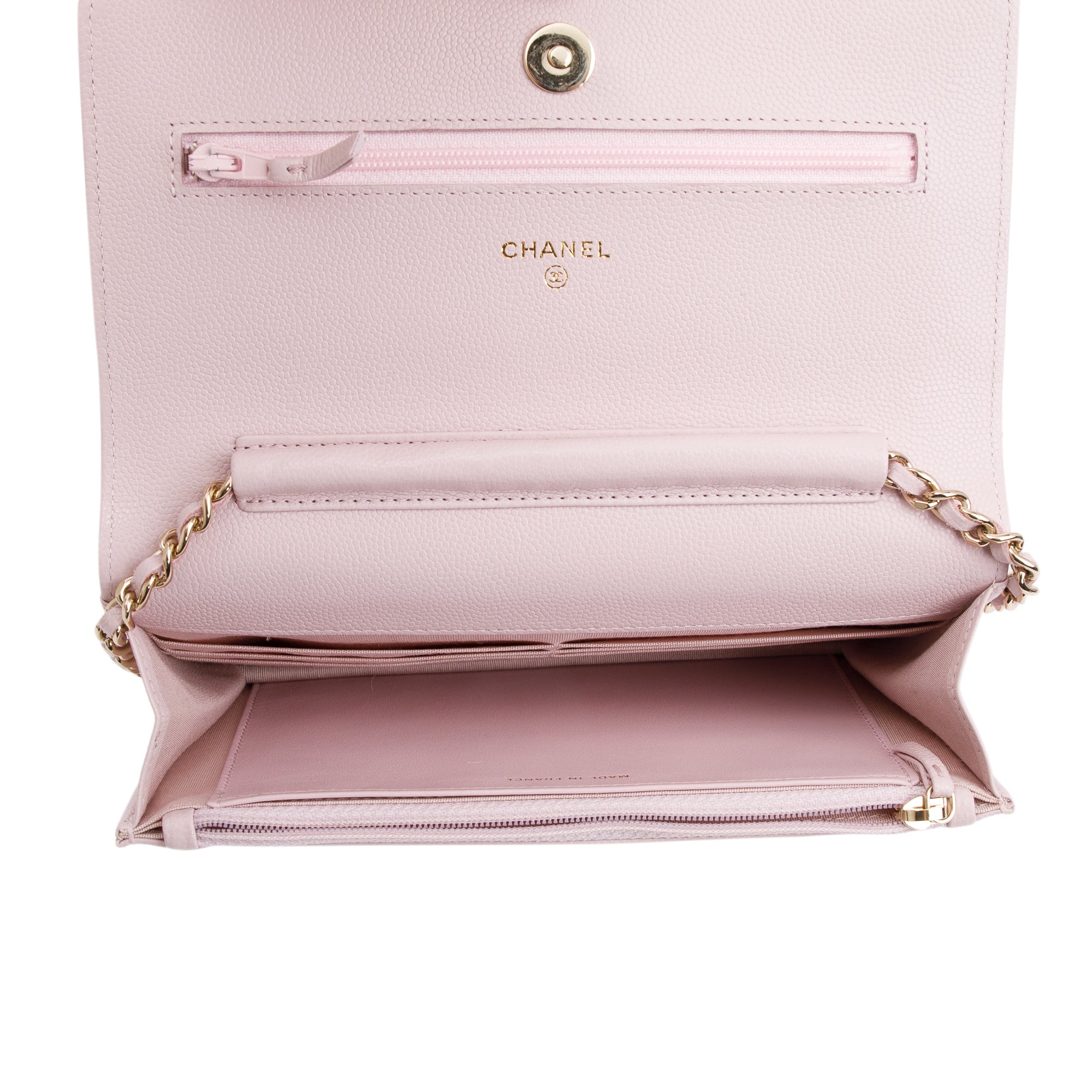 Chanel 2021 Pink Caviar Leather Coco Candy Wallet on Chain w/ Box & Authenticity Card