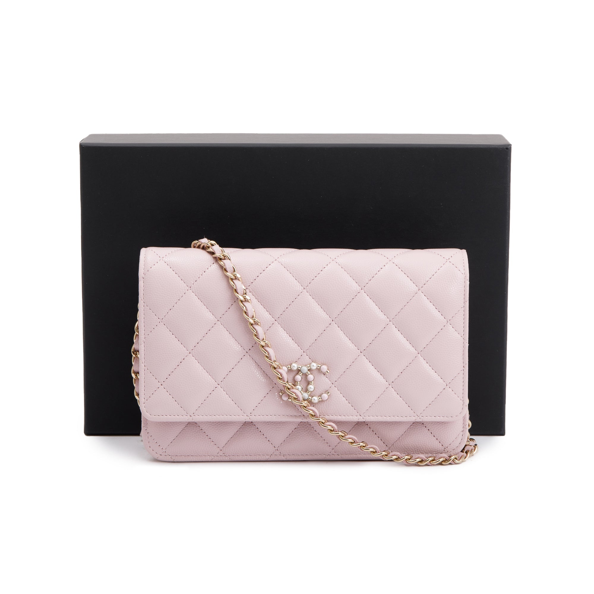 Chanel 2021 Pink Caviar Leather Coco Candy Wallet on Chain w/ Box & Authenticity Card