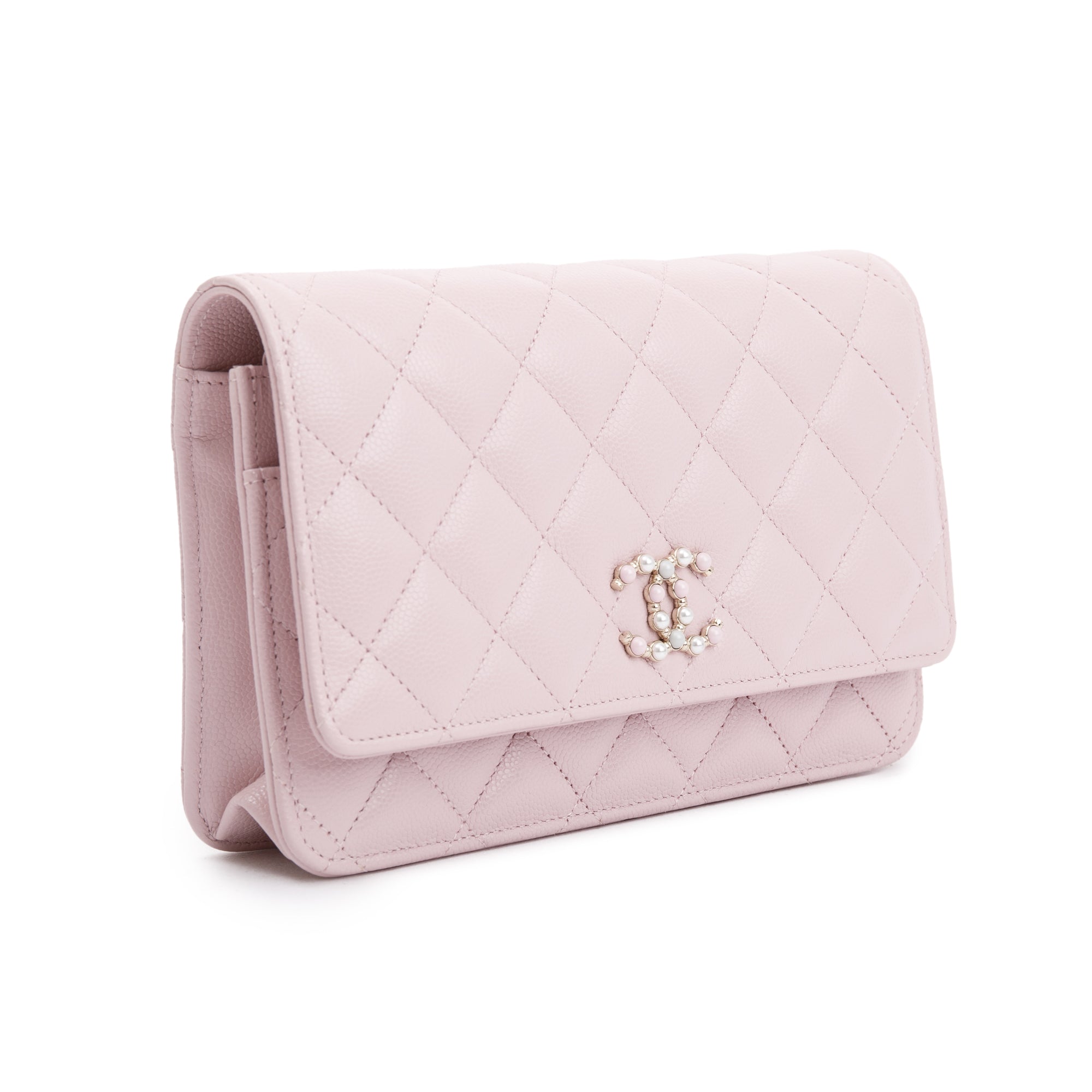 Chanel 2021 Pink Caviar Leather Coco Candy Wallet on Chain w/ Box & Authenticity Card