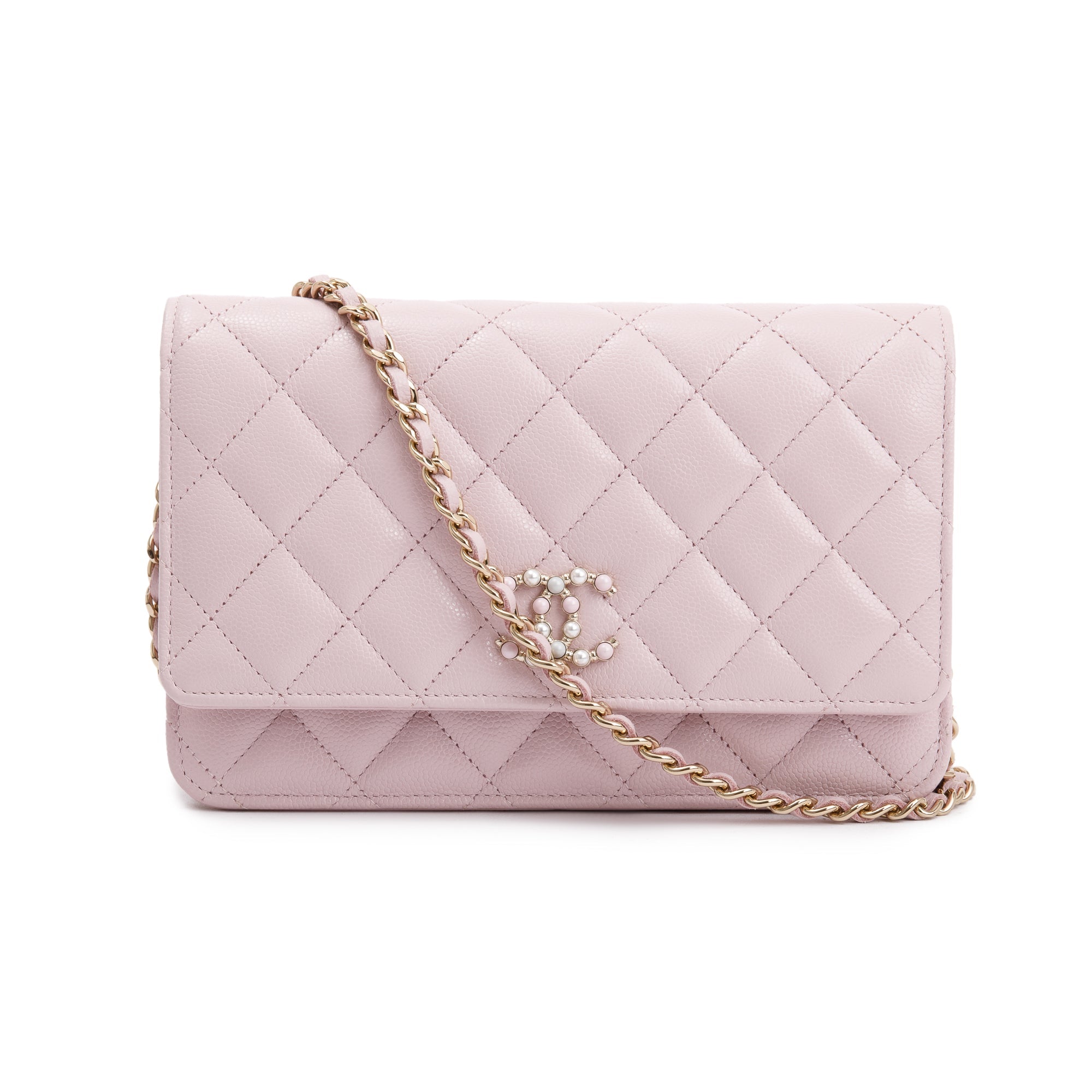 Chanel 2021 Pink Caviar Leather Coco Candy Wallet on Chain w/ Box & Authenticity Card