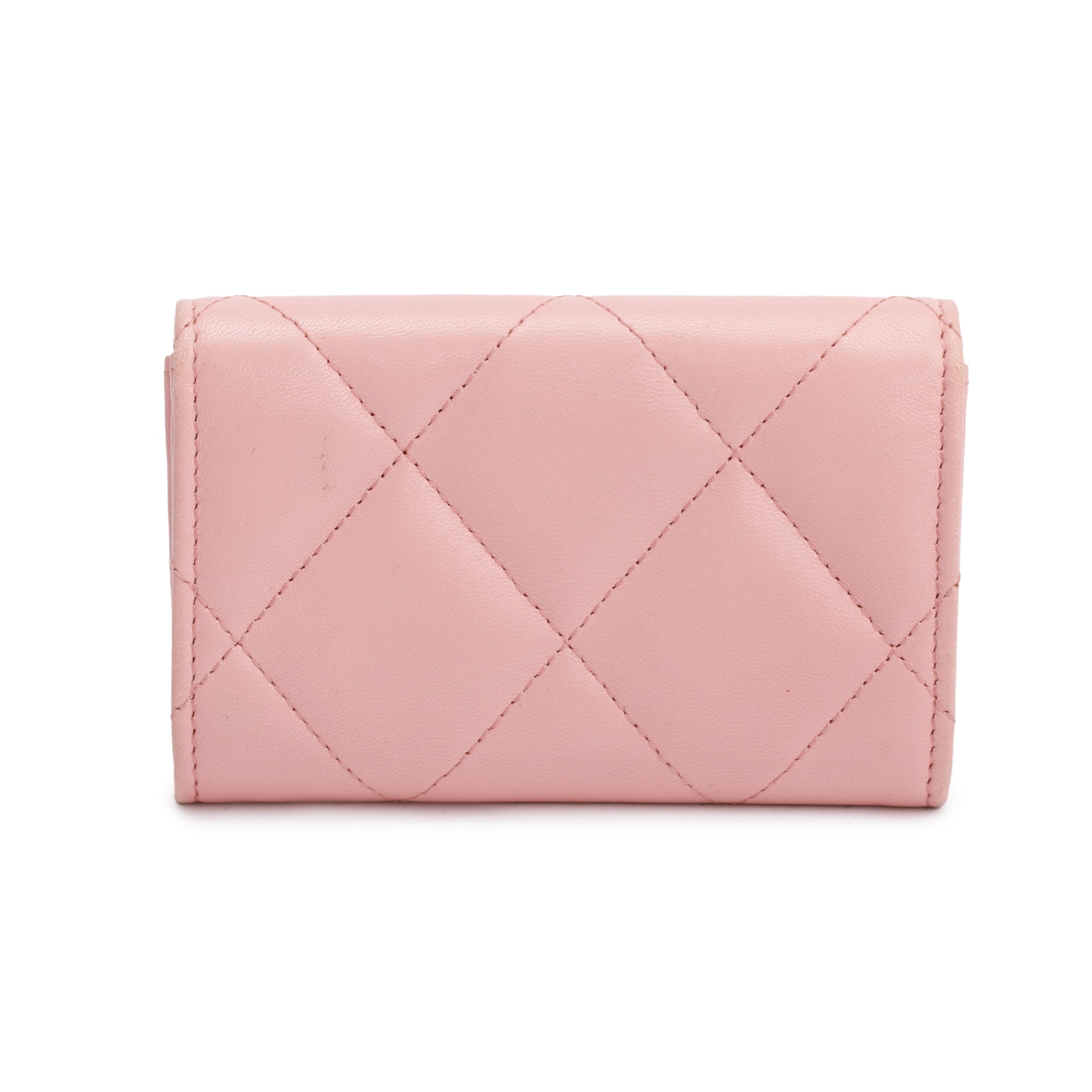Chanel 2021 Pink Quilted Leather 19 Flap Wallet w/ Authenticity Card