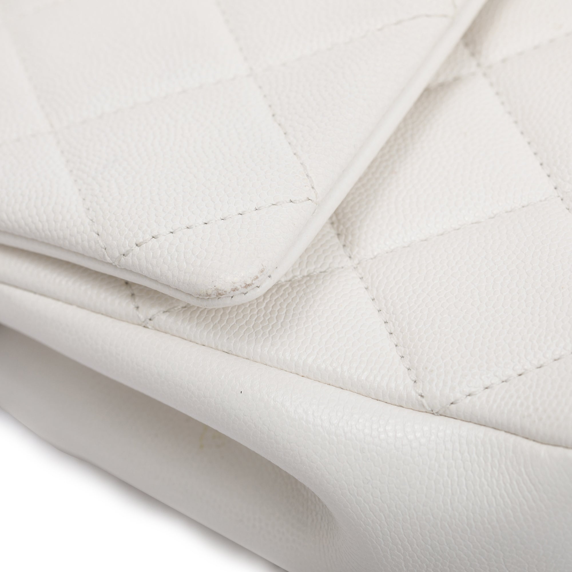 Chanel 2021 White Caviar Leather Small My Everything Flap Bag w/ Box