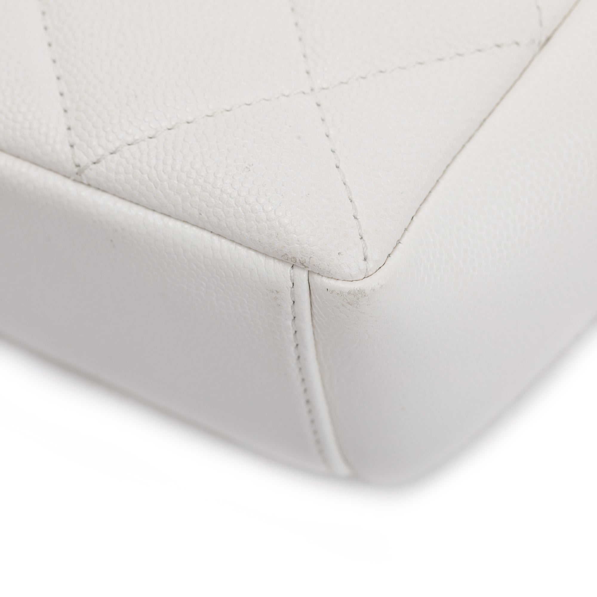 Chanel 2021 White Caviar Leather Small My Everything Flap Bag w/ Box