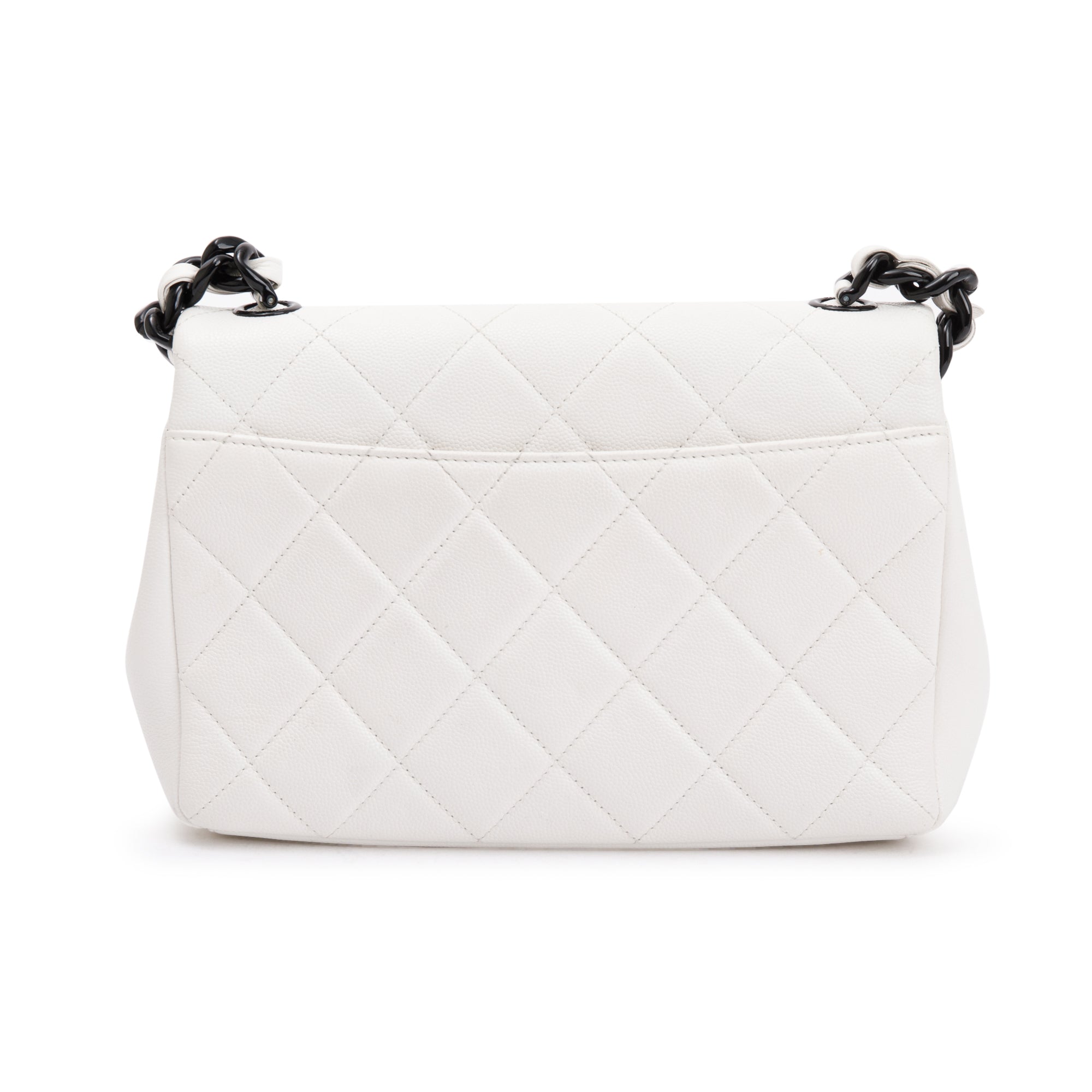 Chanel 2021 White Caviar Leather Small My Everything Flap Bag w/ Box