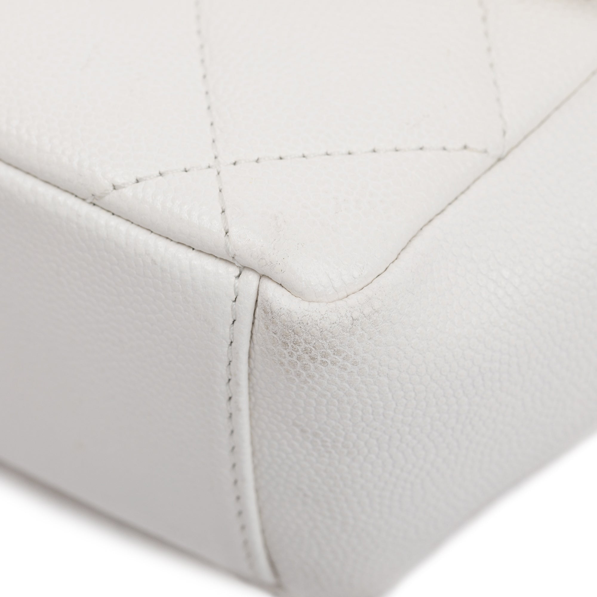 Chanel 2021 White Caviar Leather Small My Everything Flap Bag w/ Box