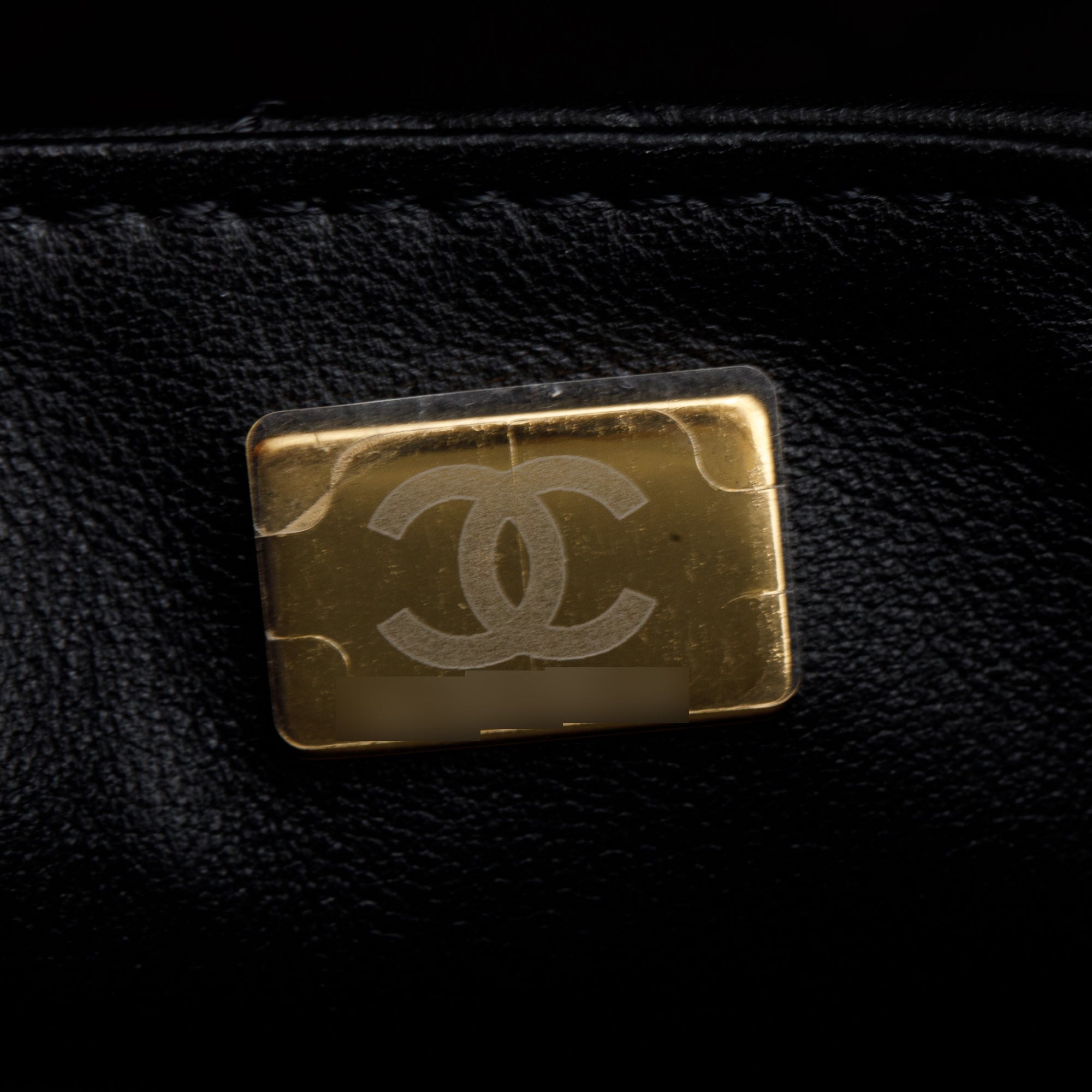 Chanel 2022 Beige Beech Wood Black Lambskin Leather Medium CC Vanity Case w/ Box