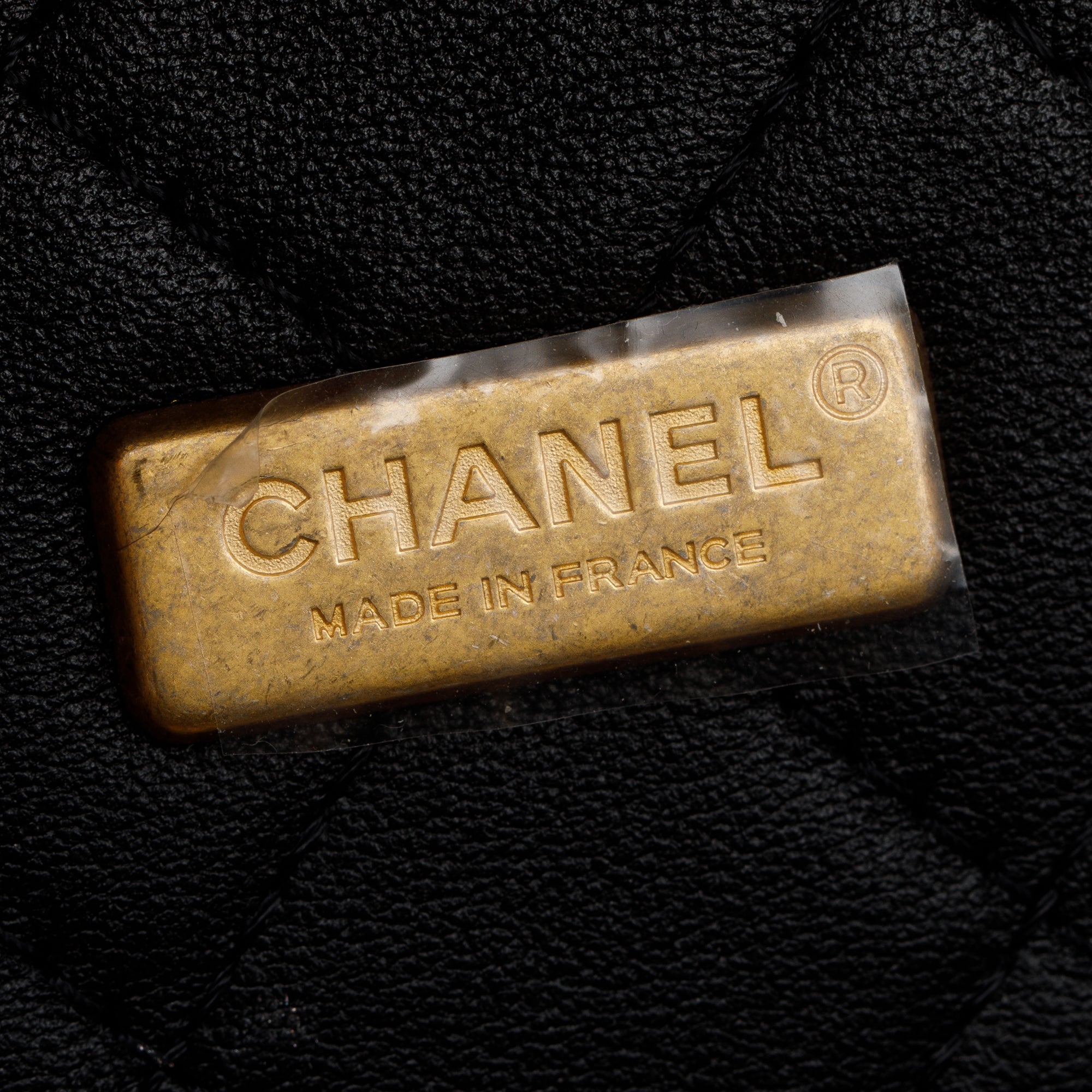 Chanel 2022 Beige Beech Wood Black Lambskin Leather Medium CC Vanity Case w/ Box & Receipt