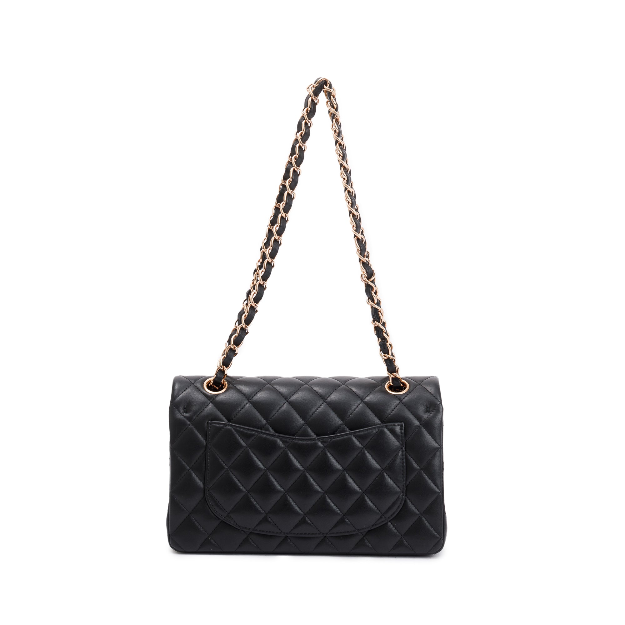 Chanel 2022 Black Lambskin Classic Small Double Flap Bag w/ Box