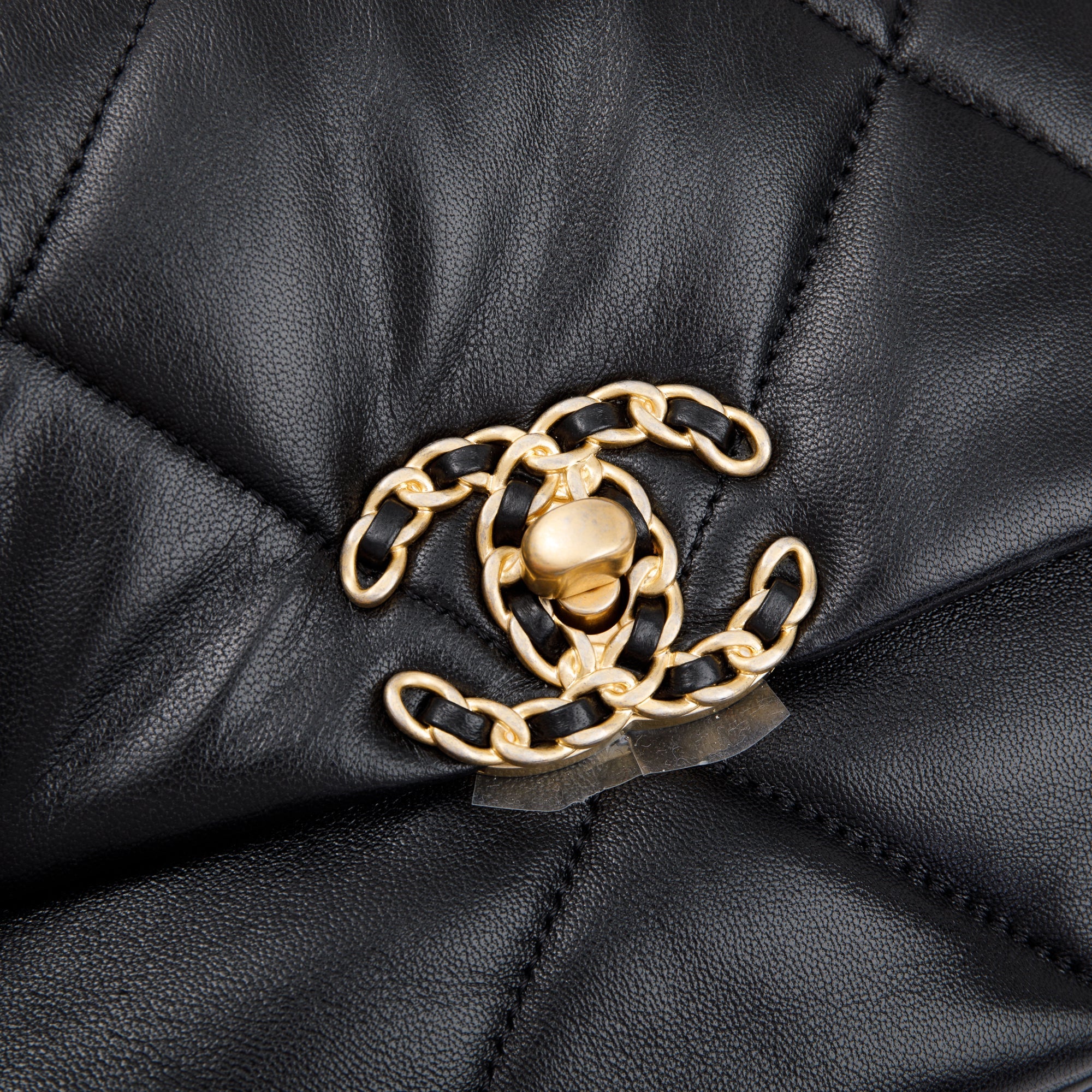 Chanel 2022 Black Lambskin Leather Medium 19 Flap Bag