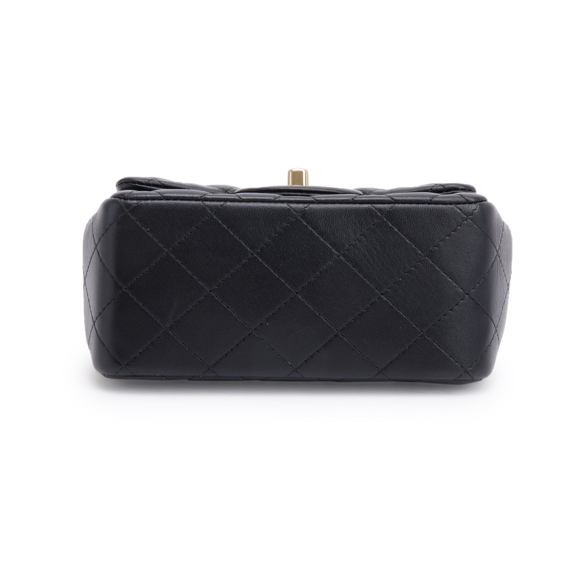 Chanel 2022 Black Quilted Calfskin Leather Classic Square Mini Flap Bag w/ Box & Receipt