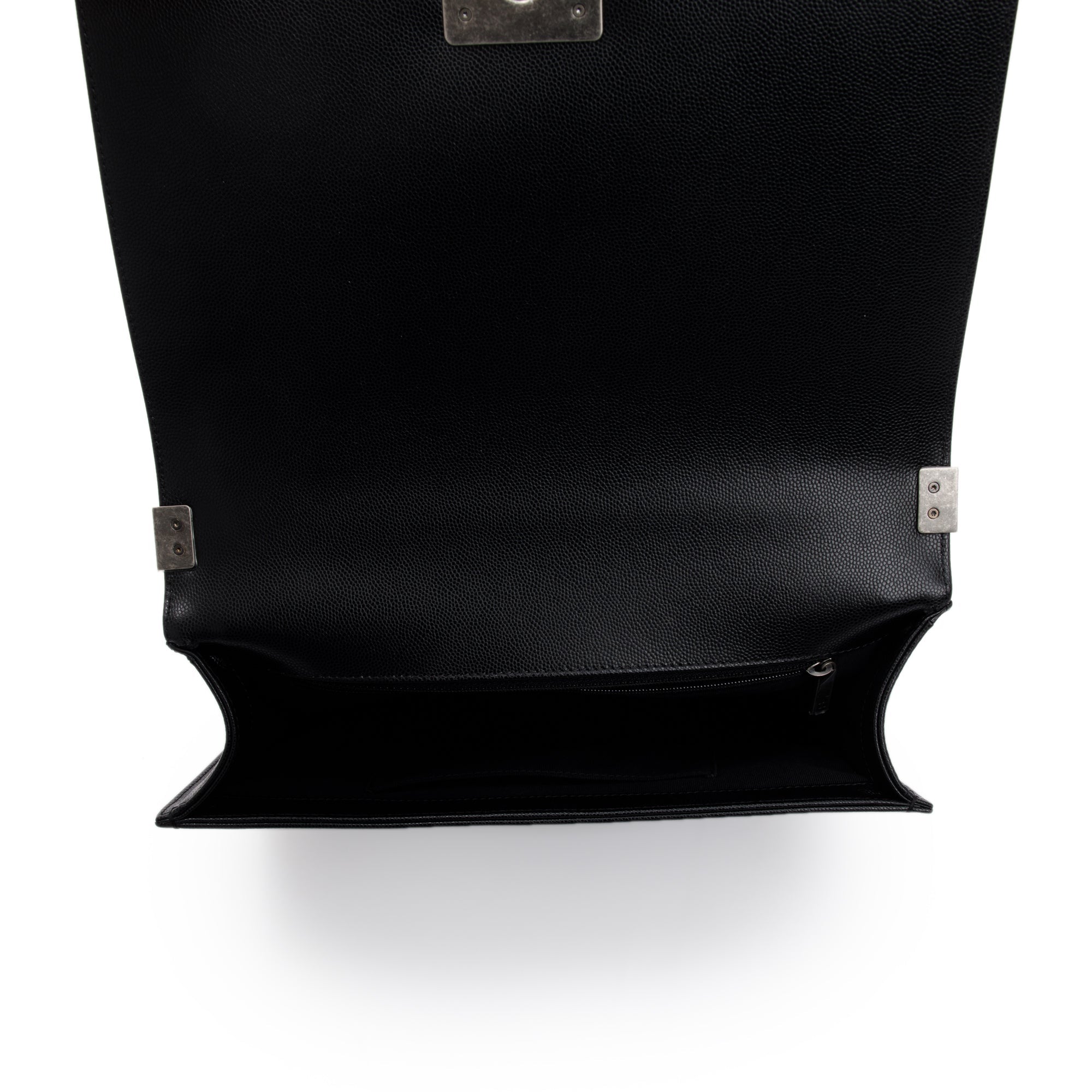 Chanel 2022 Black Quilted Caviar Large Boy Bag