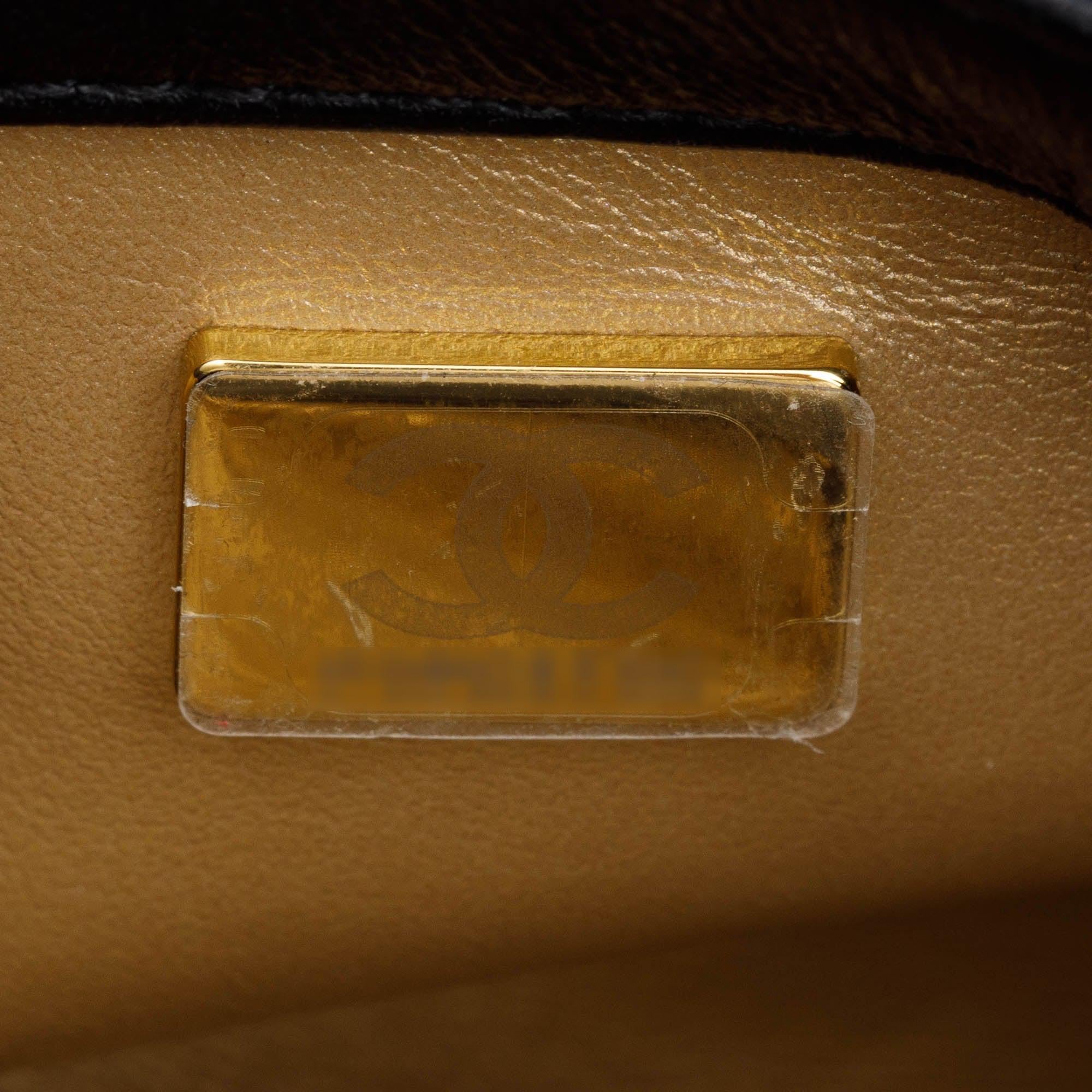 Chanel 2022 Black Quilted Lambskin Pearl Crush Square Mini Flap Bag