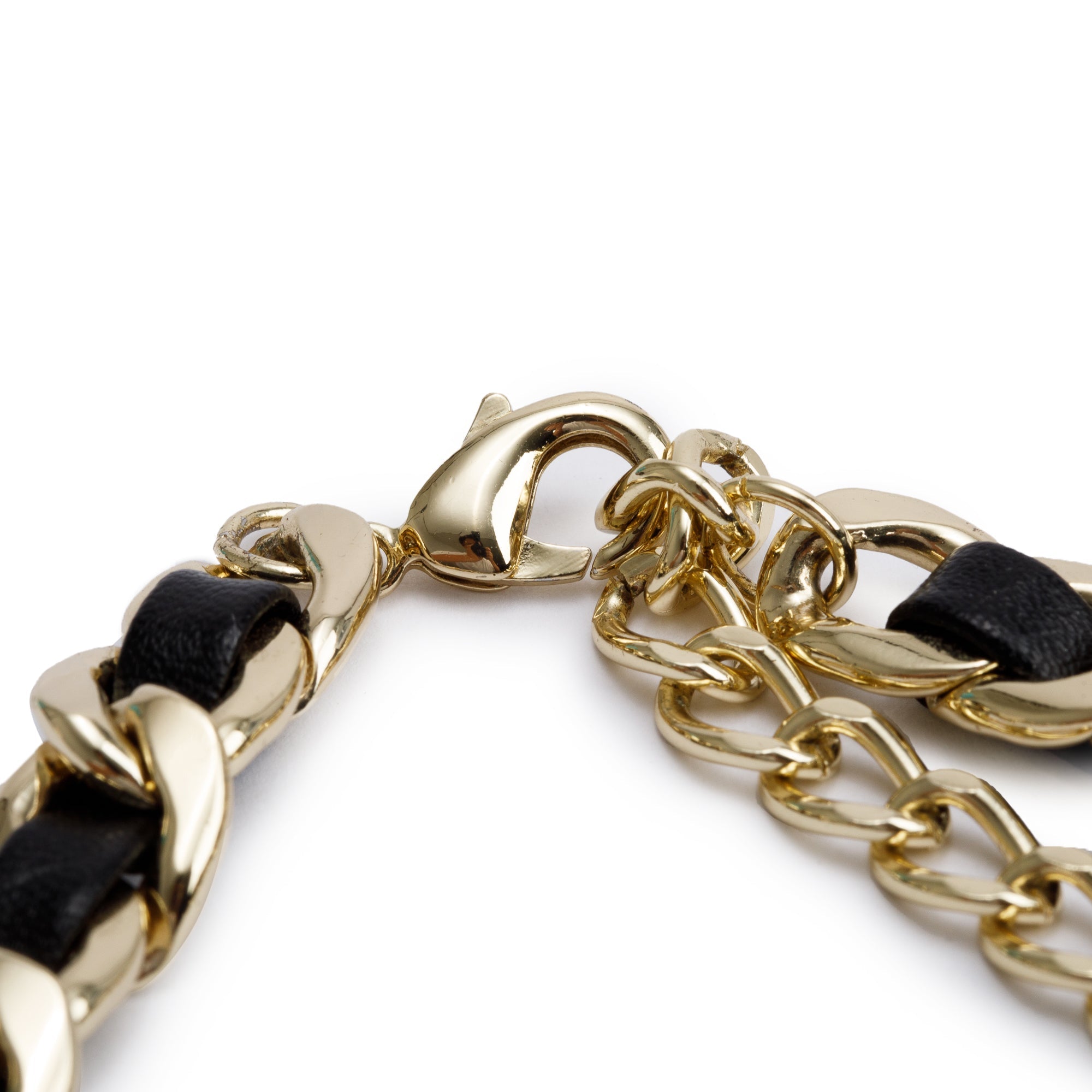 Chanel 2022 Gold Plated Leather & Enamel CC Choker Necklace w/ Box