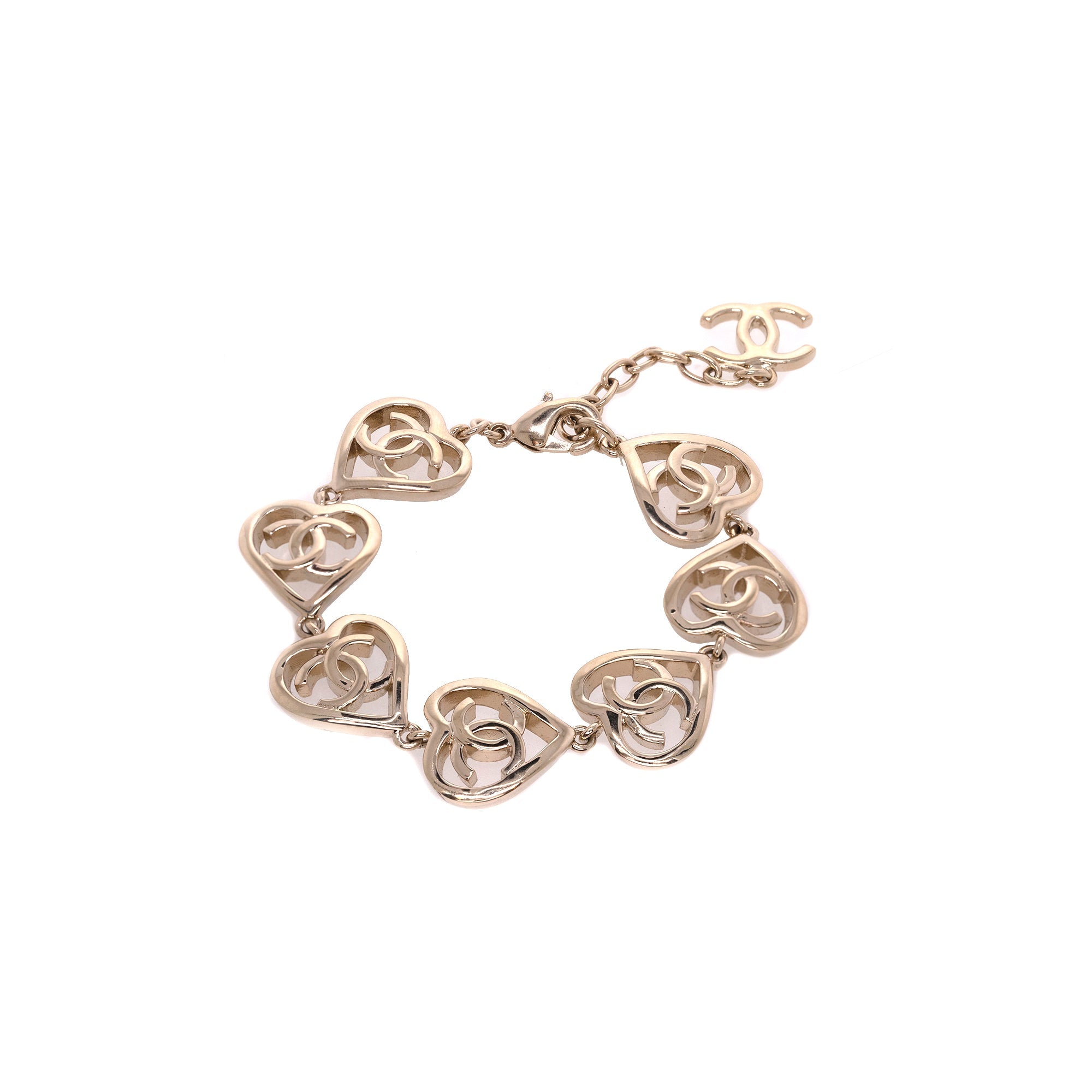 Chanel 2022 Heart CC Link Bracelet w/ Box