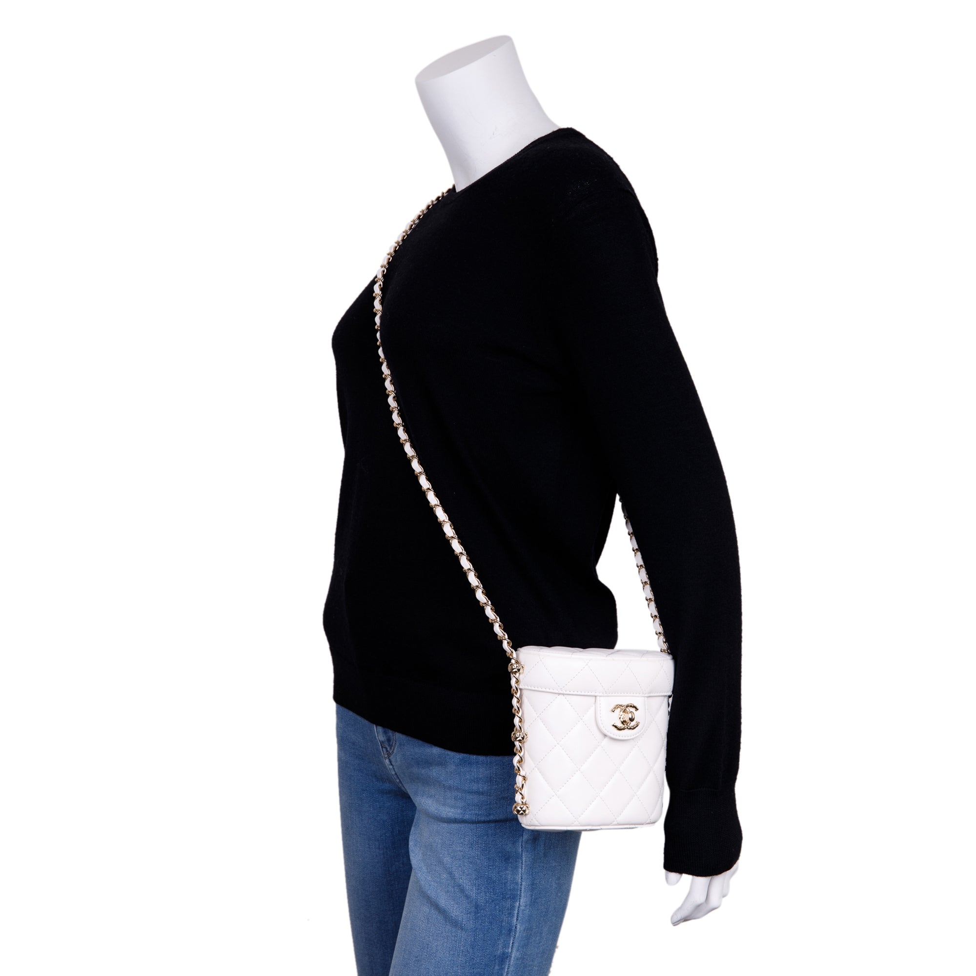 Chanel 2022 Lambskin Leather Small Vanity Case w/ Box