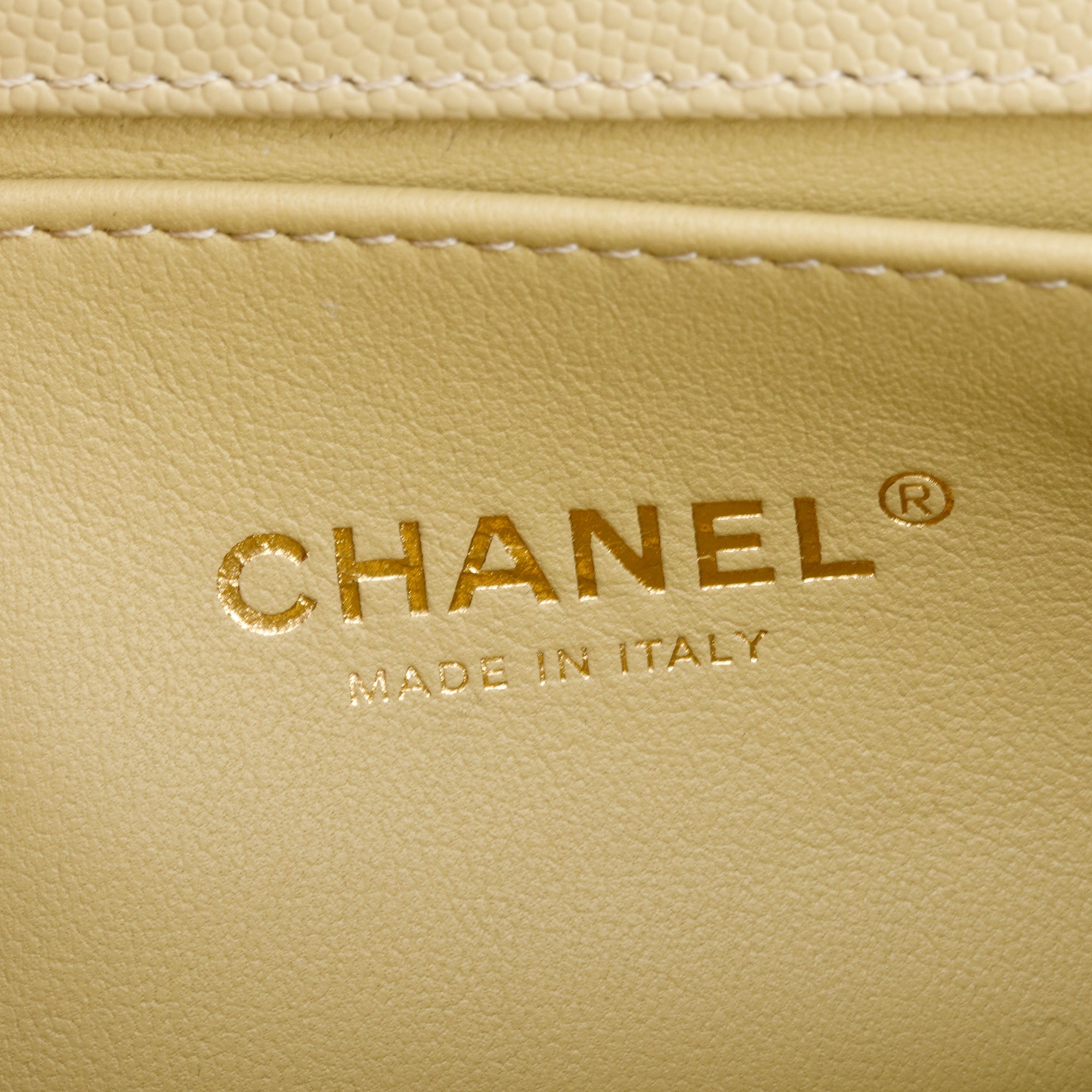 Chanel 2022 Neutral Caviar Leather Small Boy Bag w/ Box