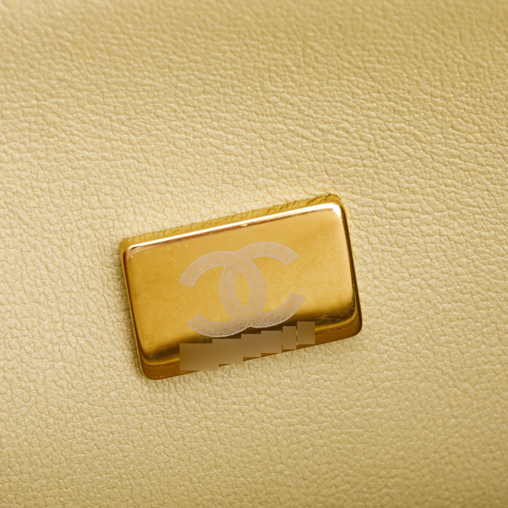 Chanel 2022 Neutral Caviar Leather Small Boy Bag w/ Box