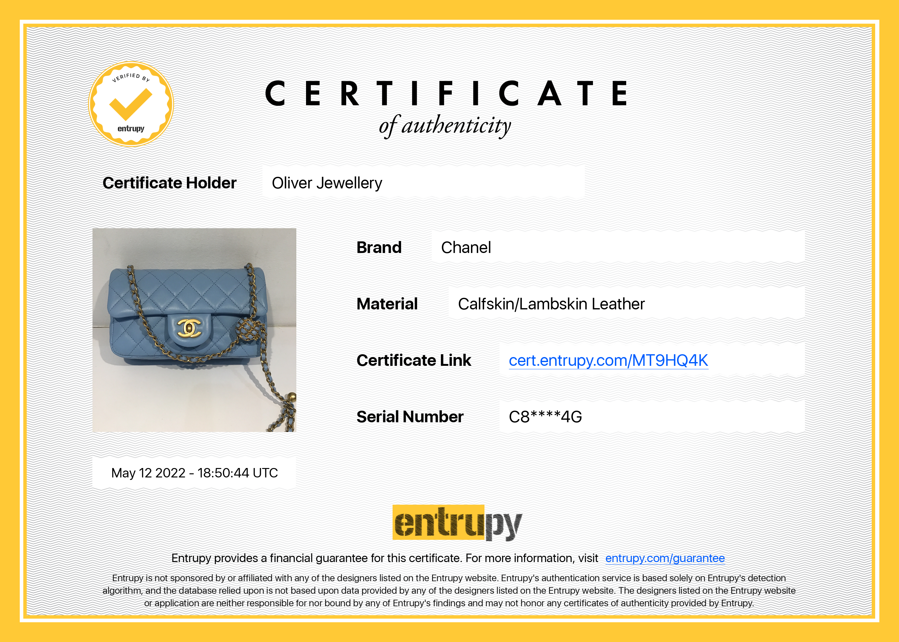 Chanel 2022 Pearl Crush Mini Flap Bag w/ Box & Receipt